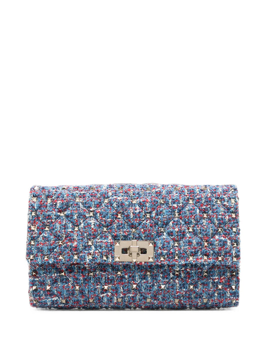 Rockstud Spike tweed shoulder bag
