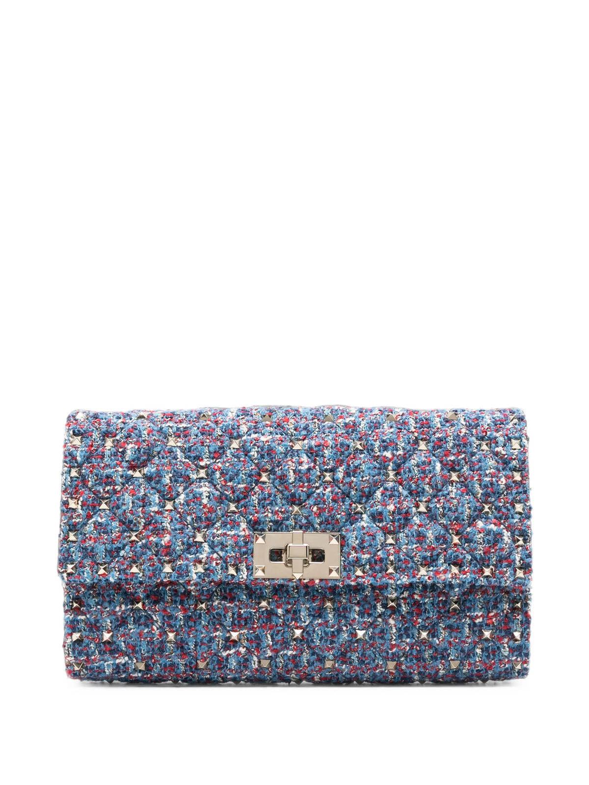 Rockstud Spike tweed shoulder bag
