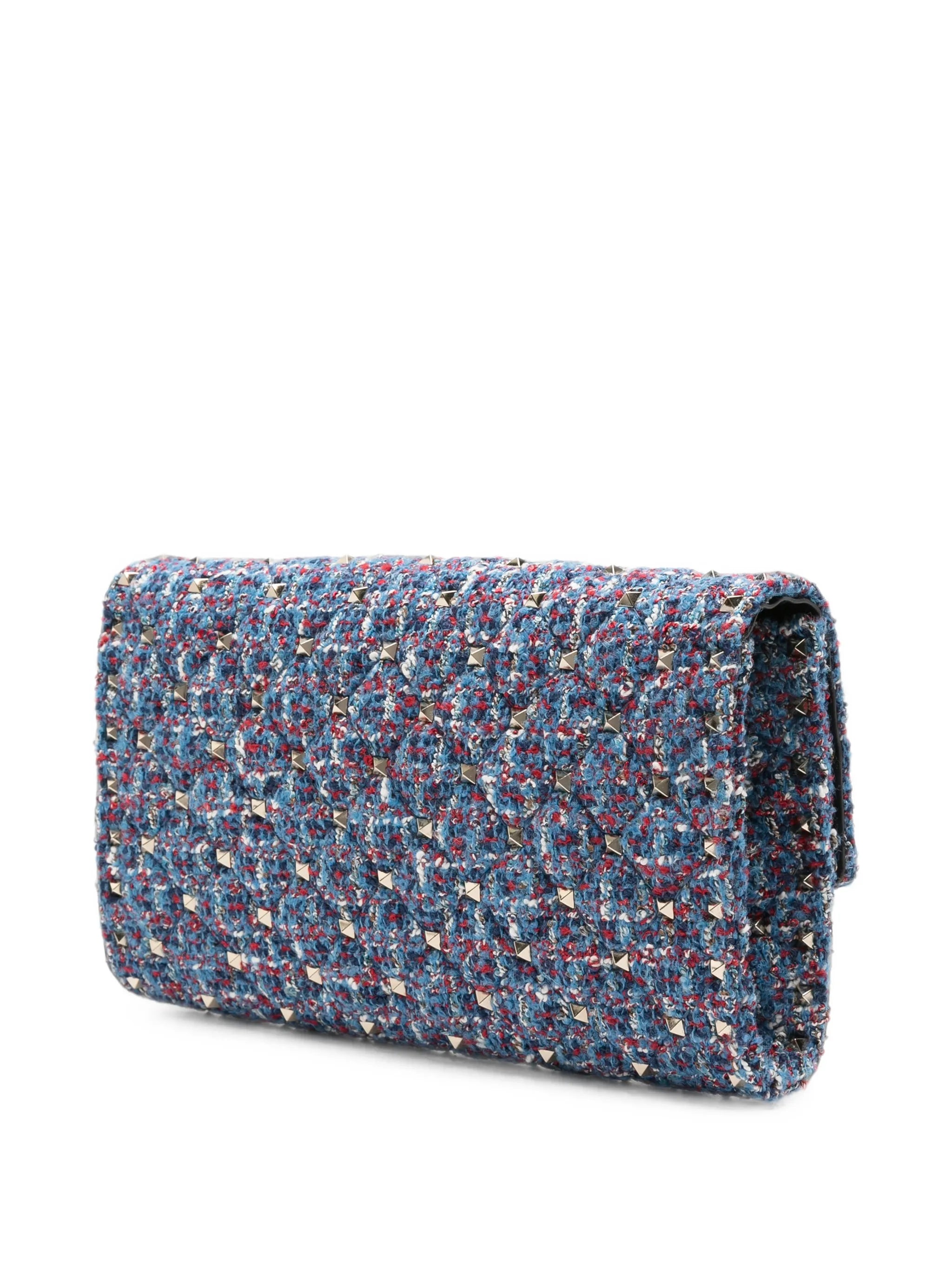 Rockstud Spike tweed shoulder bag