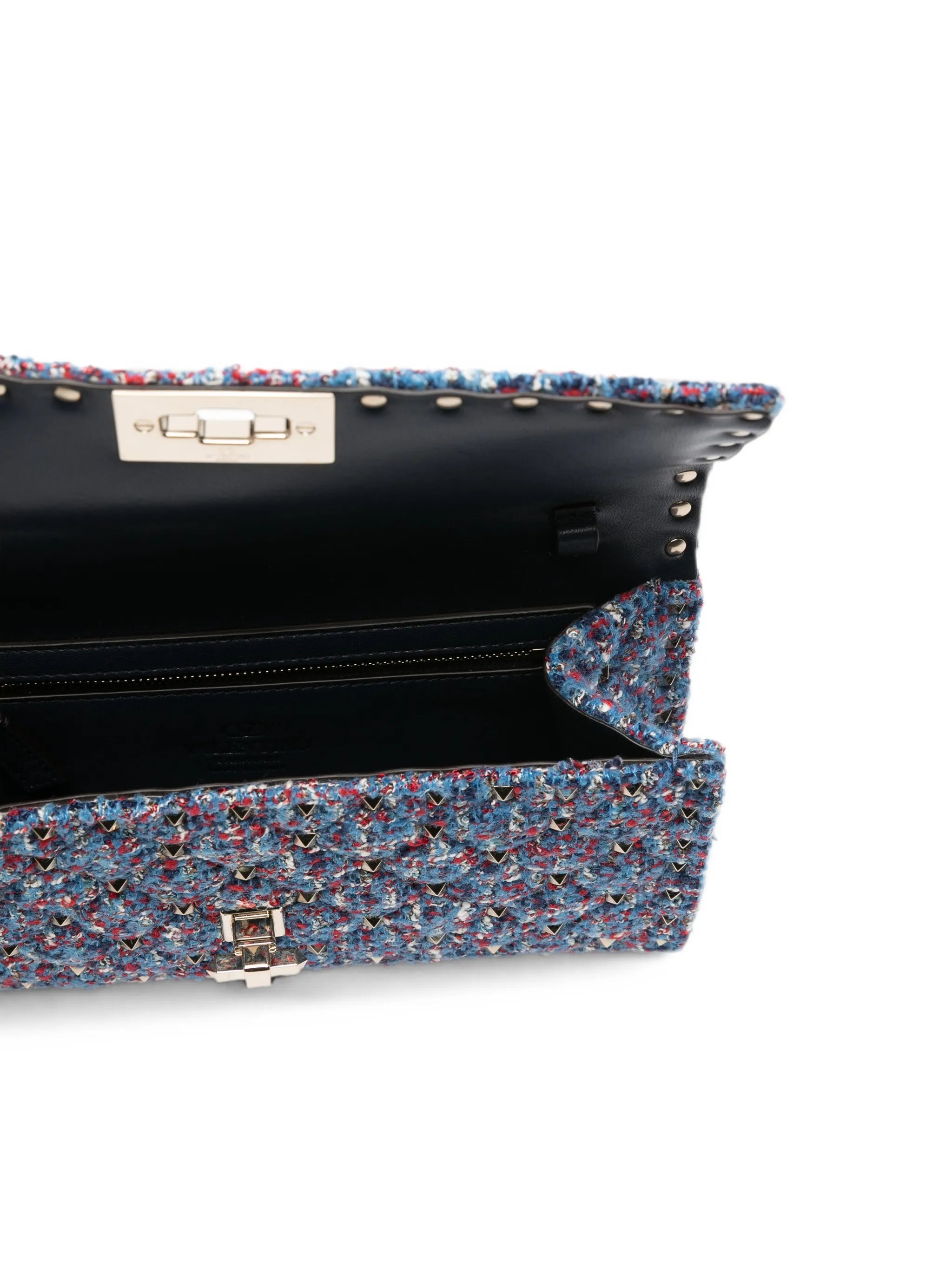 Rockstud Spike tweed shoulder bag