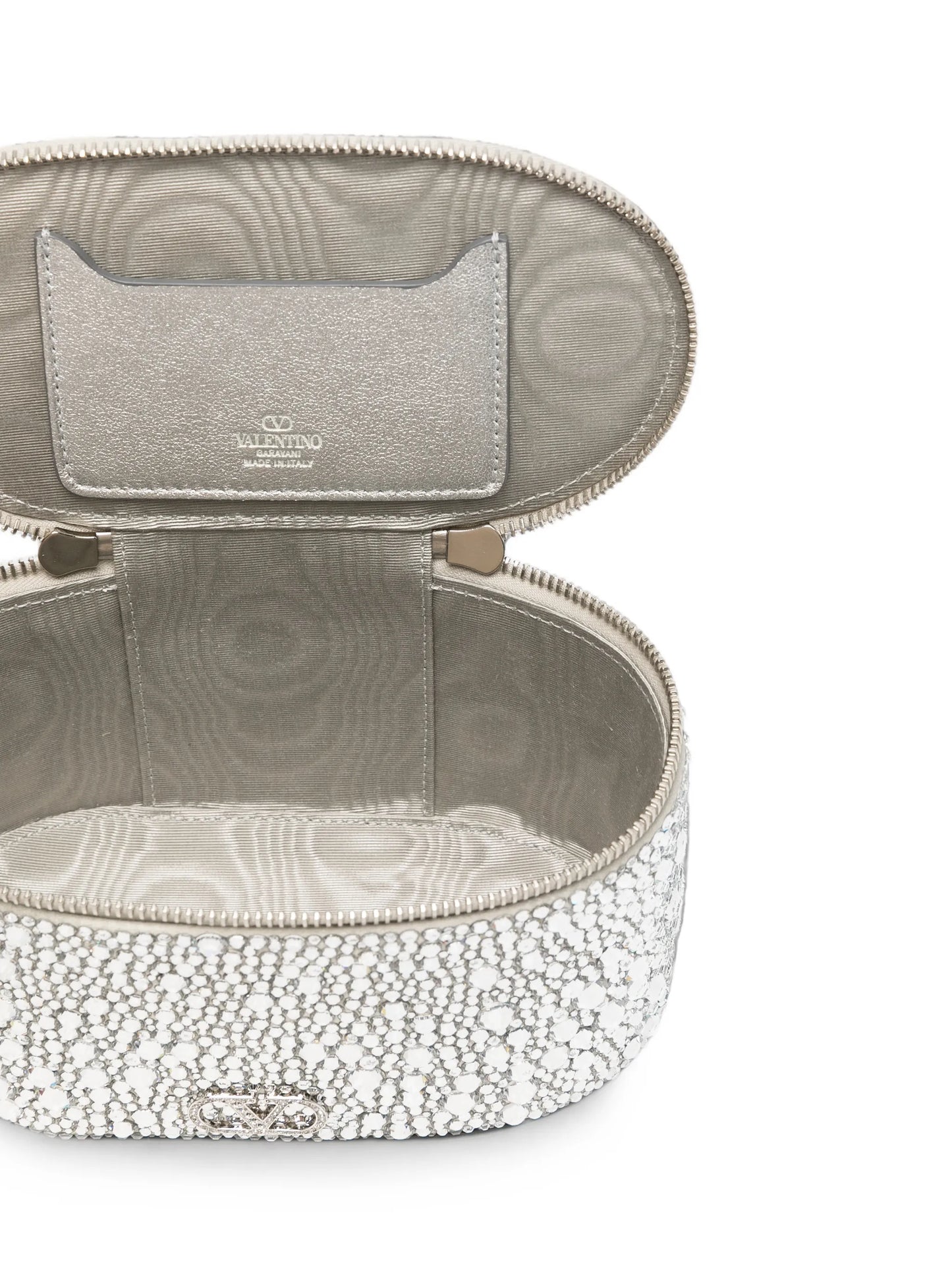 VLogo Signature crystal-embellished vanity case mini bag