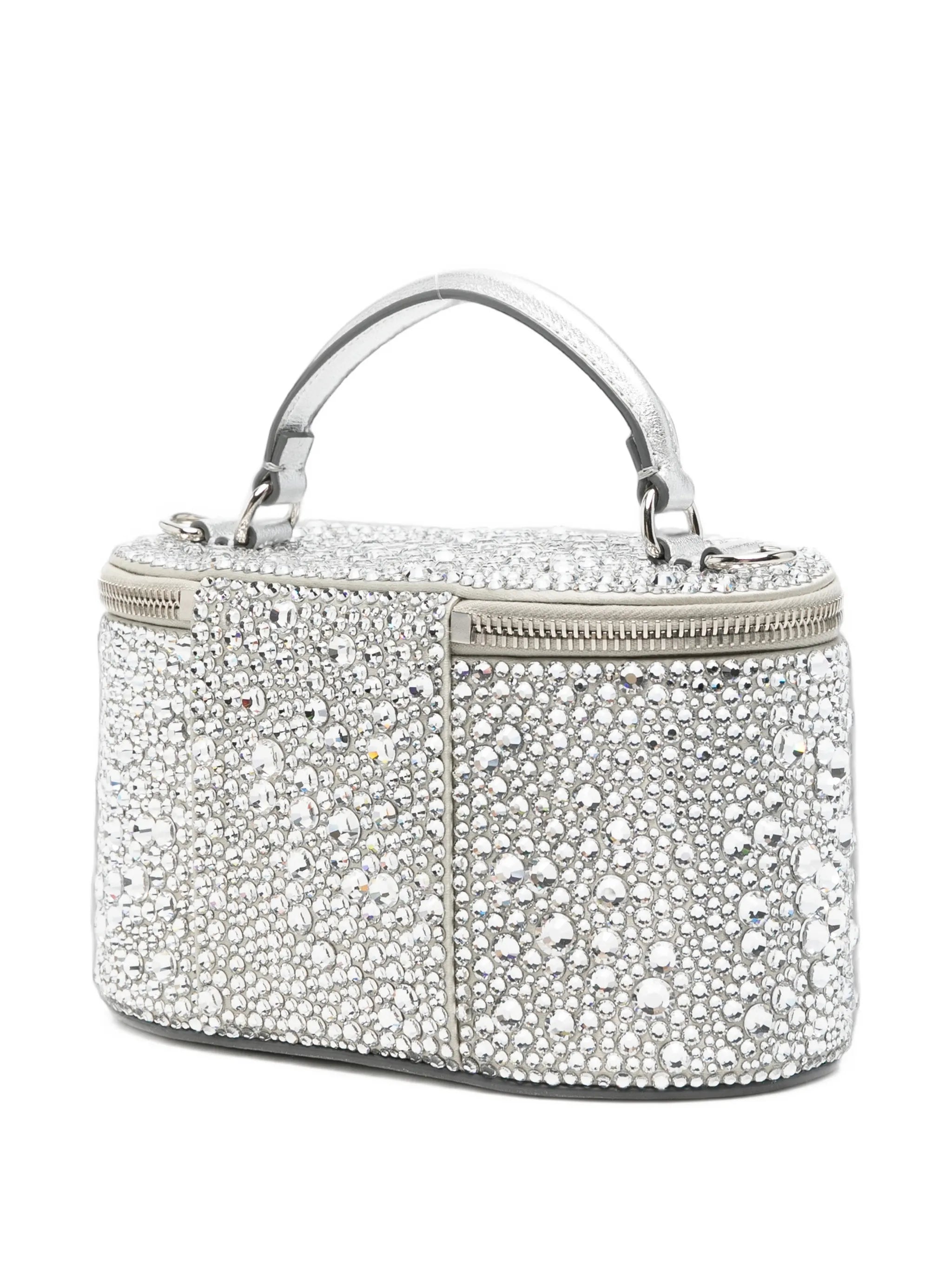 VLogo Signature crystal-embellished vanity case mini bag