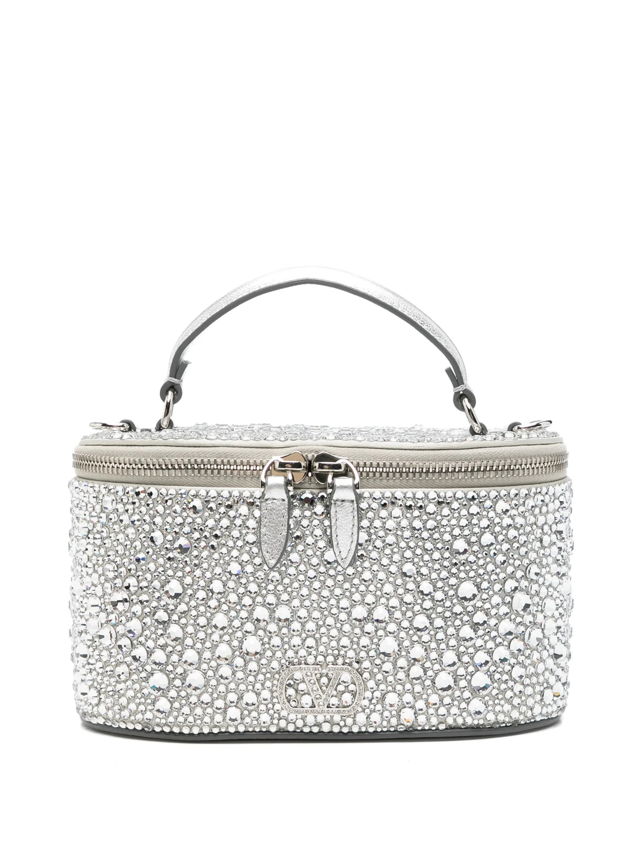 VLogo Signature crystal-embellished vanity case