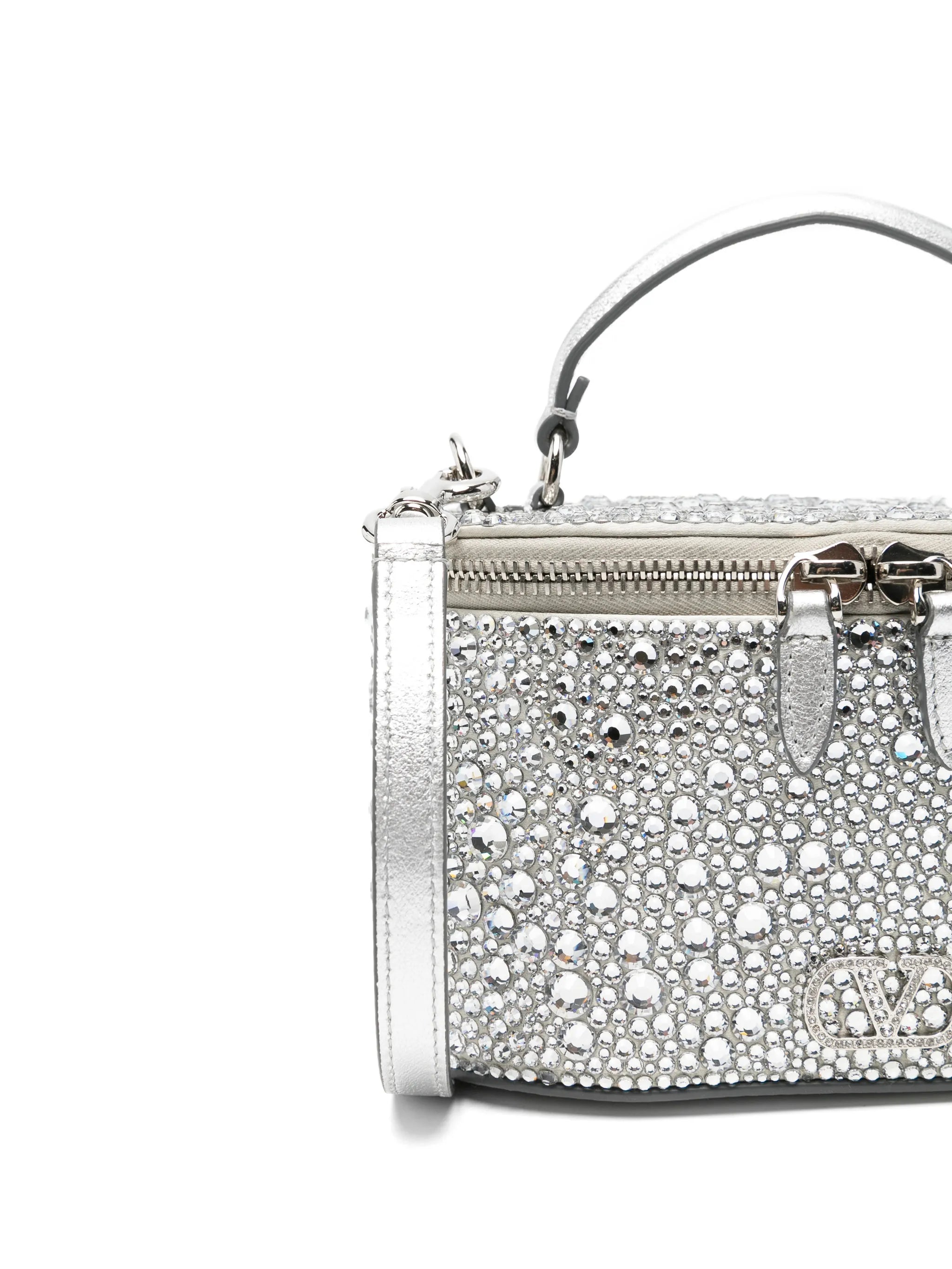 VLogo Signature crystal-embellished vanity case
