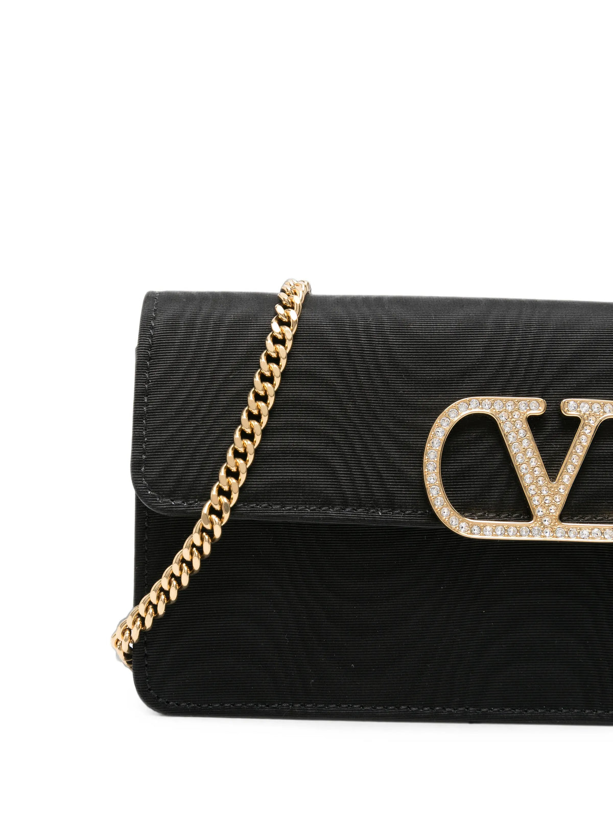 VLogo Signature moiré mini clutch bag
