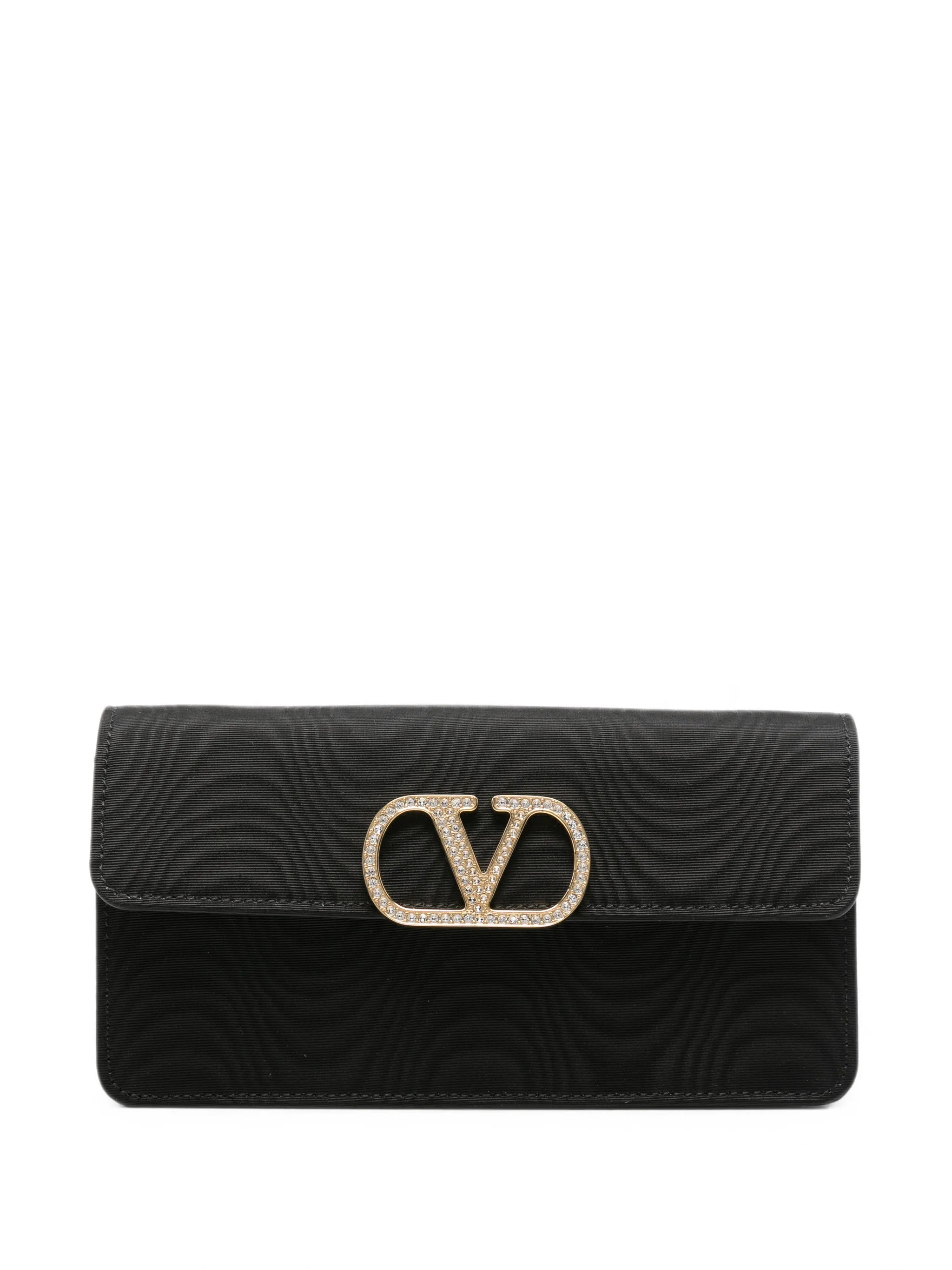 VLogo Signature moiré mini clutch bag