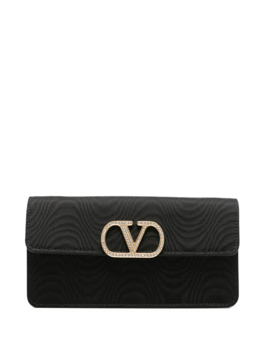 VLogo Signature moiré mini clutch bag