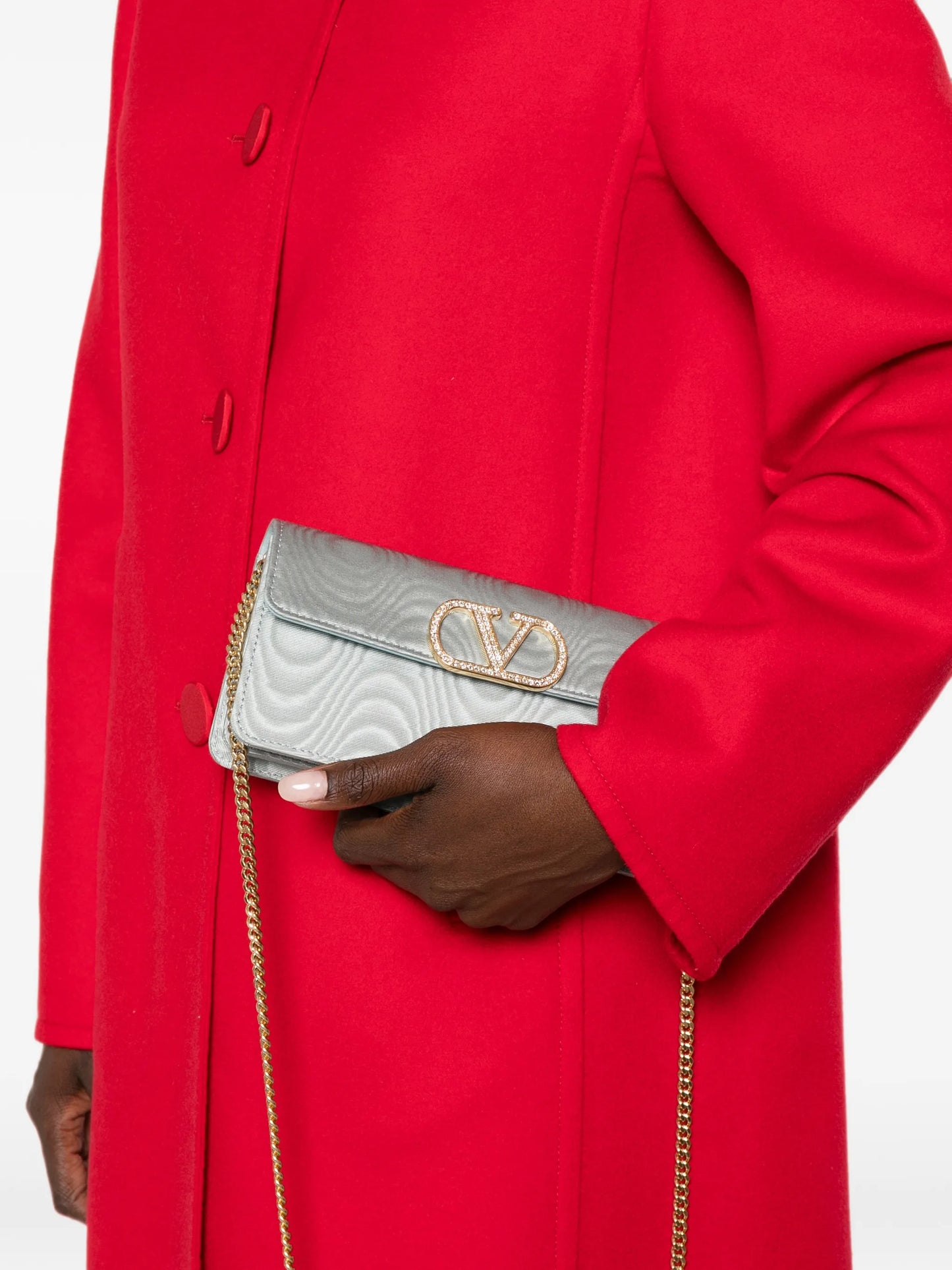 VLogo Signature moiré cross body bag