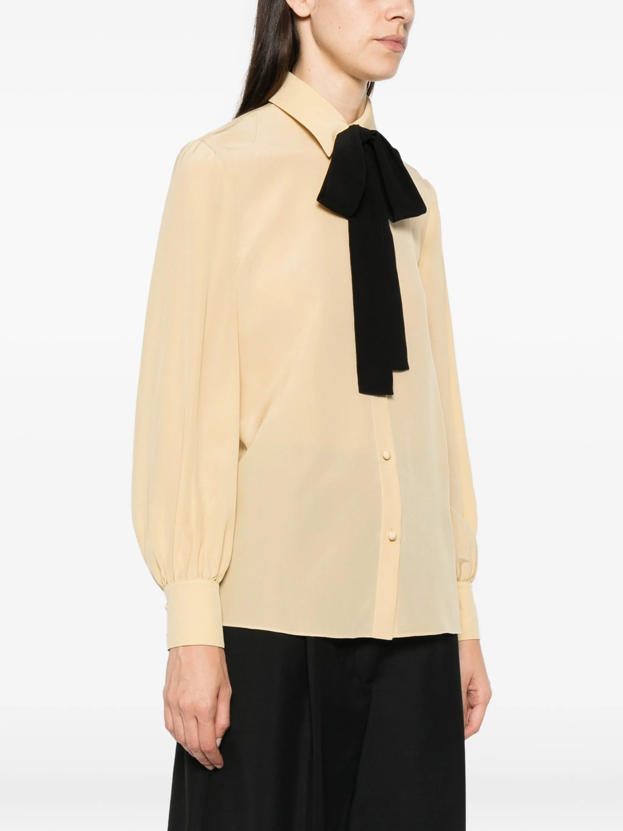 bow-detail buttoned shirt