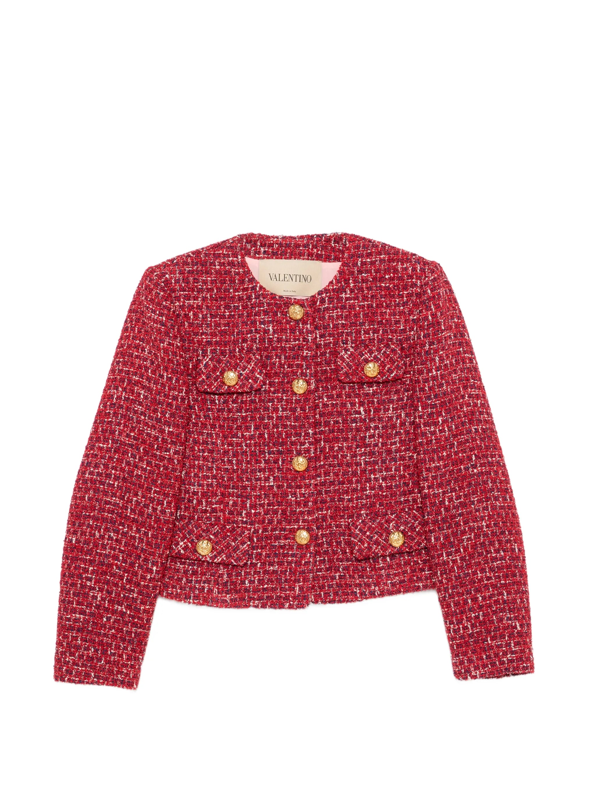buttoned tweed jacket