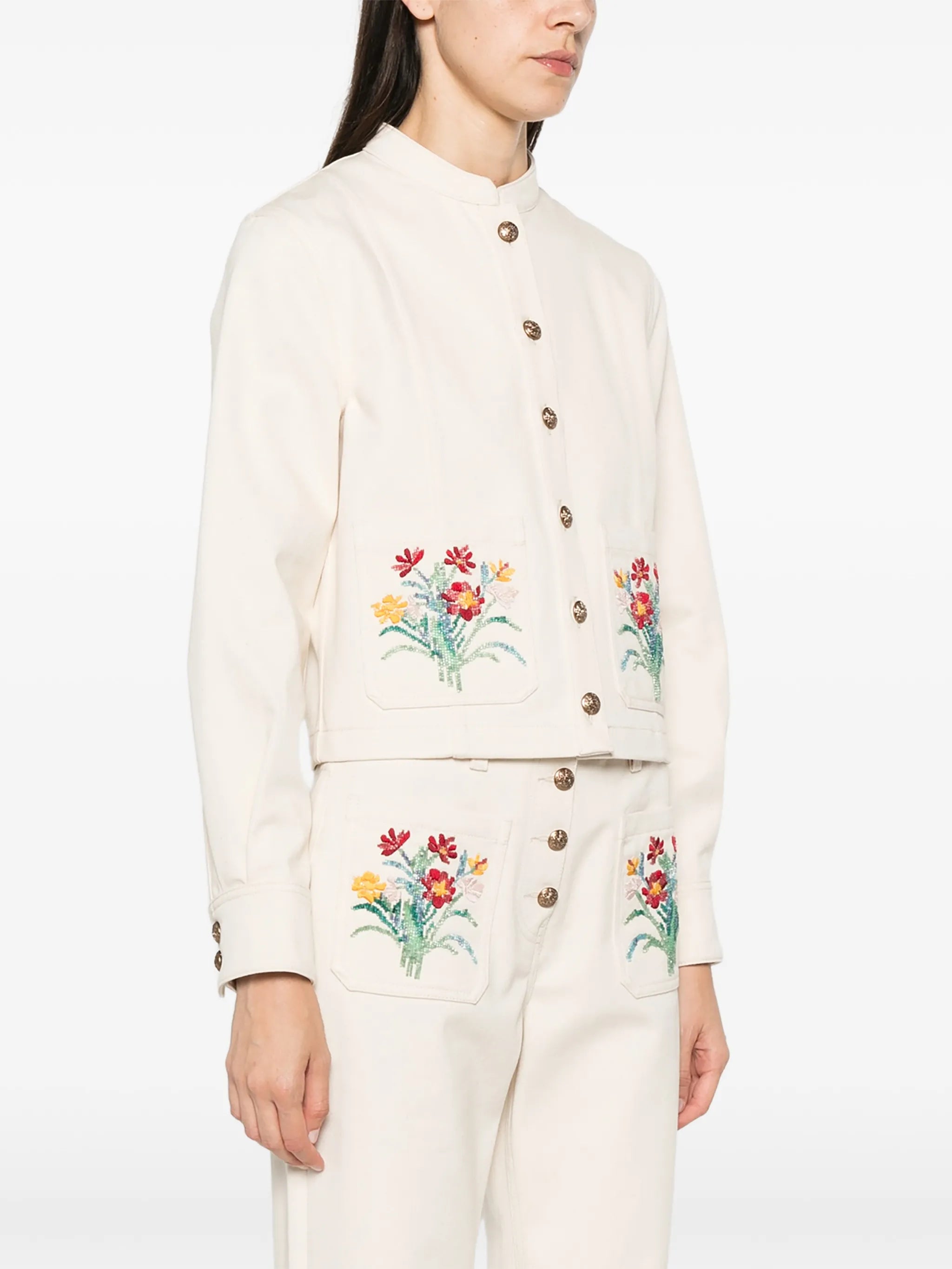 floral-embroidered jacket