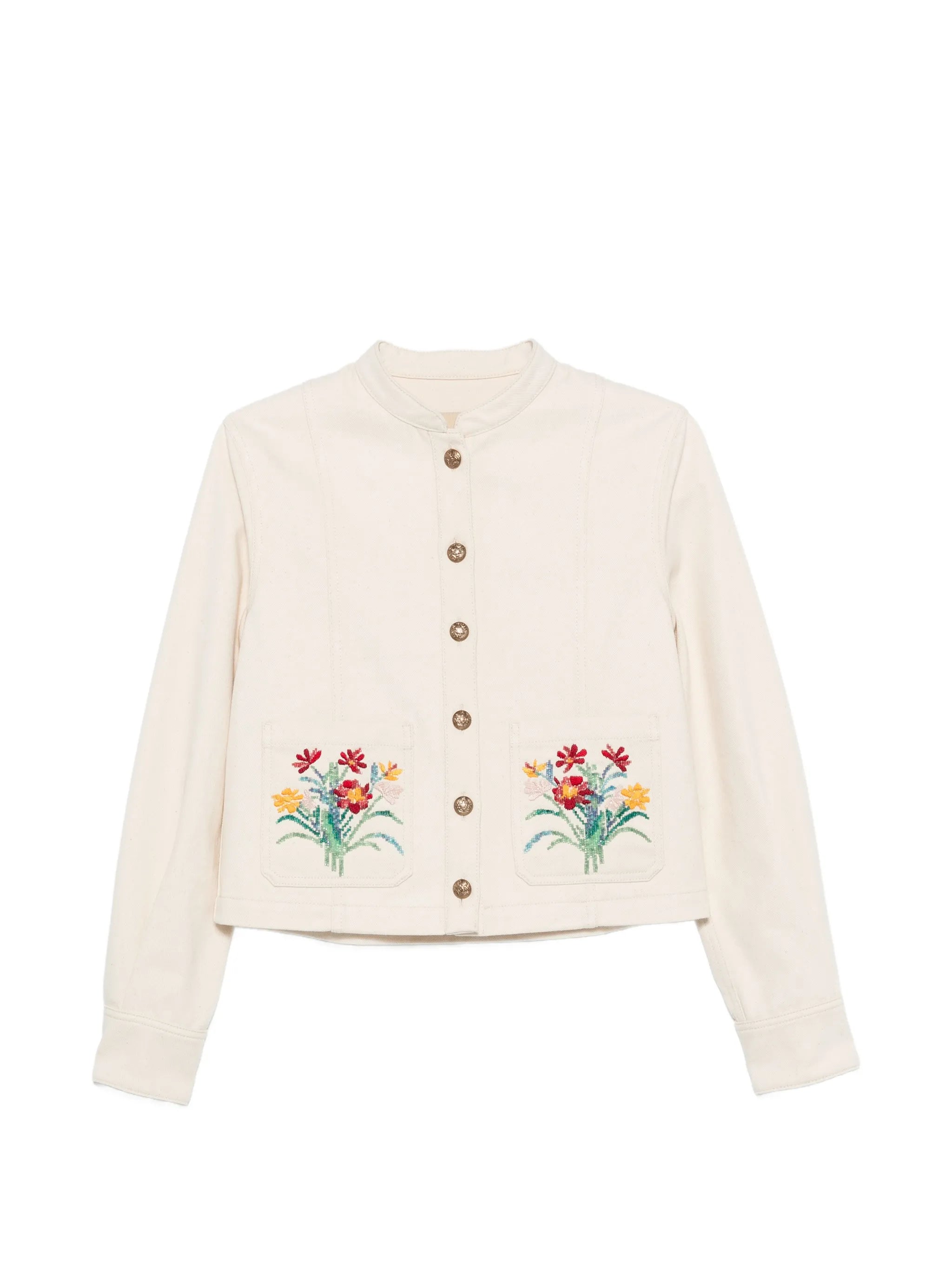 floral-embroidered jacket