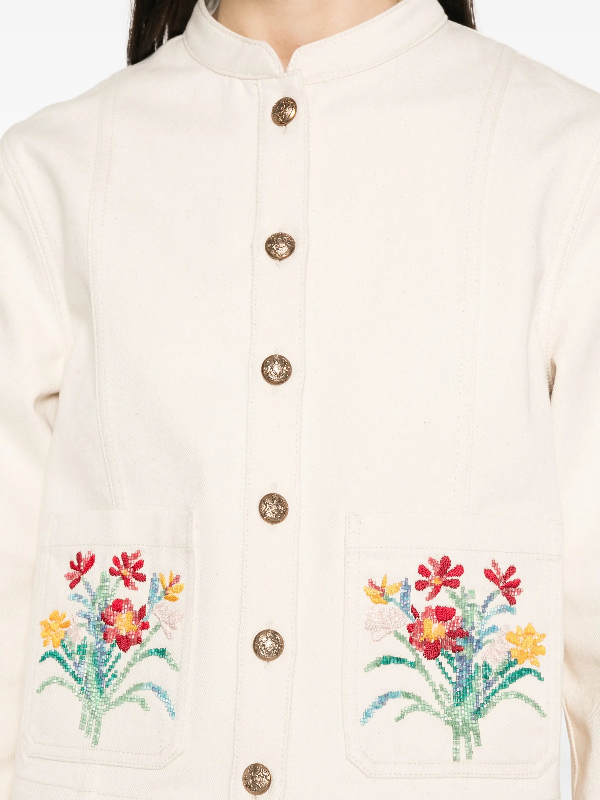floral-embroidered jacket