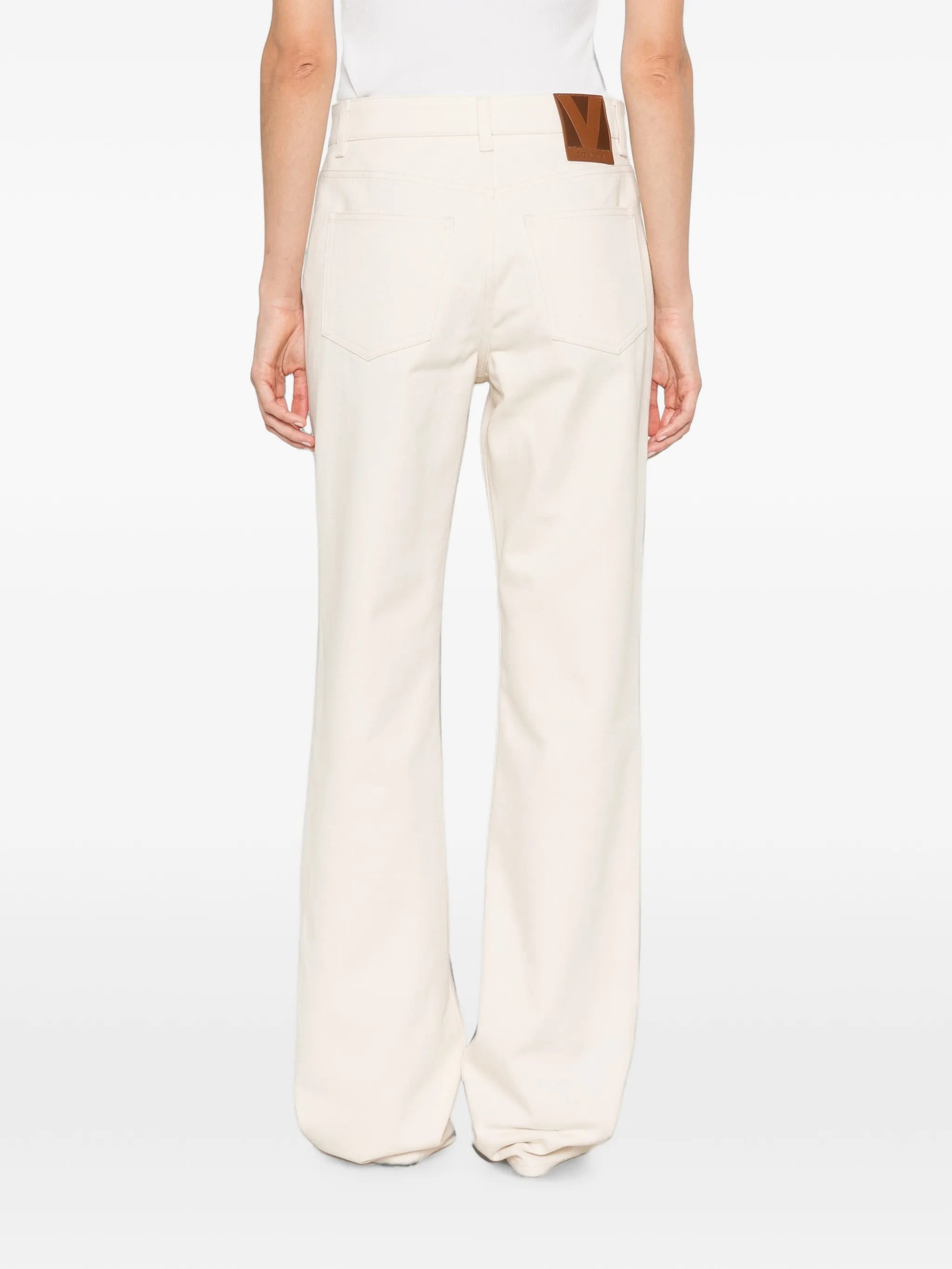 floral-embroidered jeans