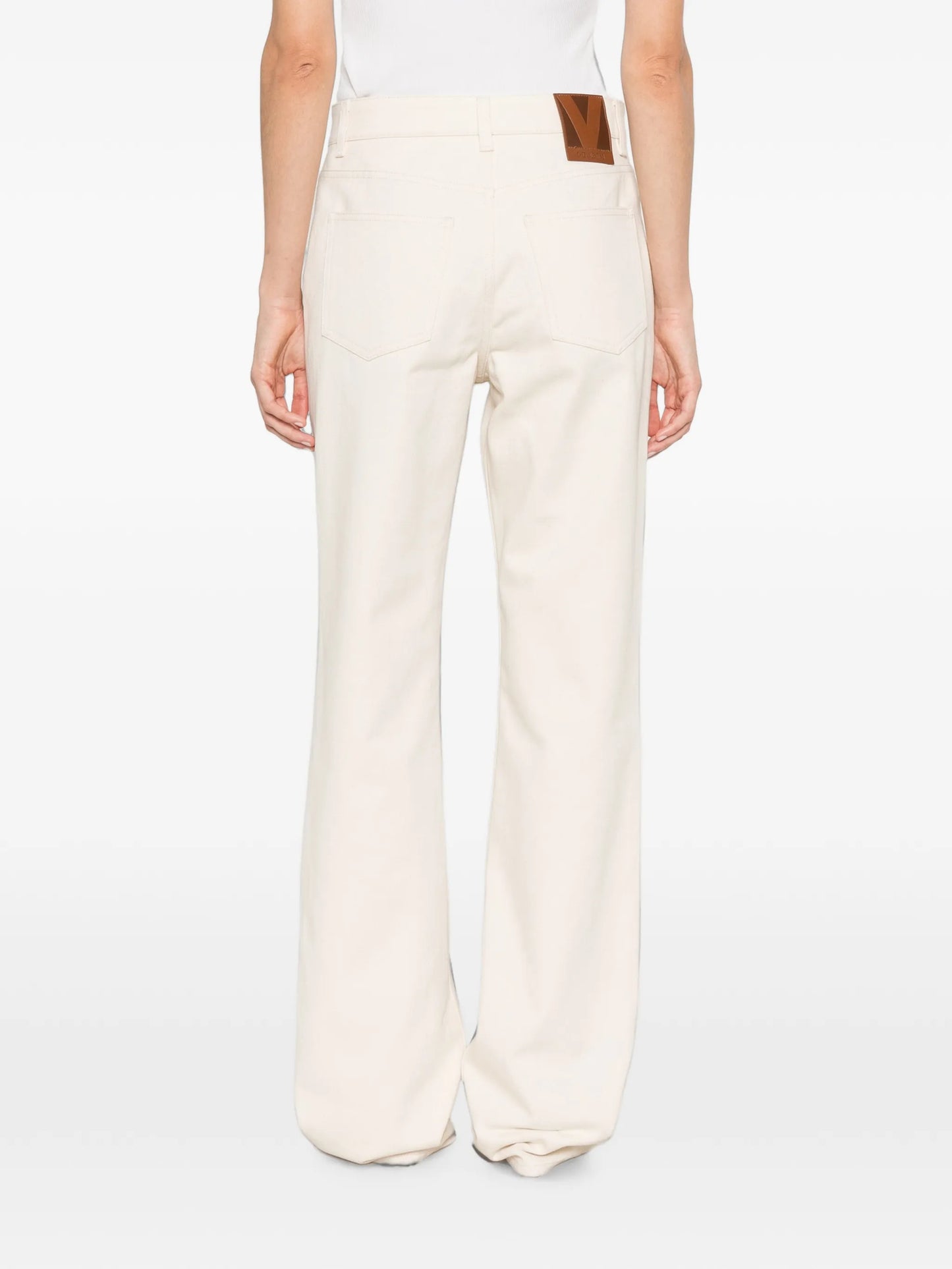 floral-embroidered jeans