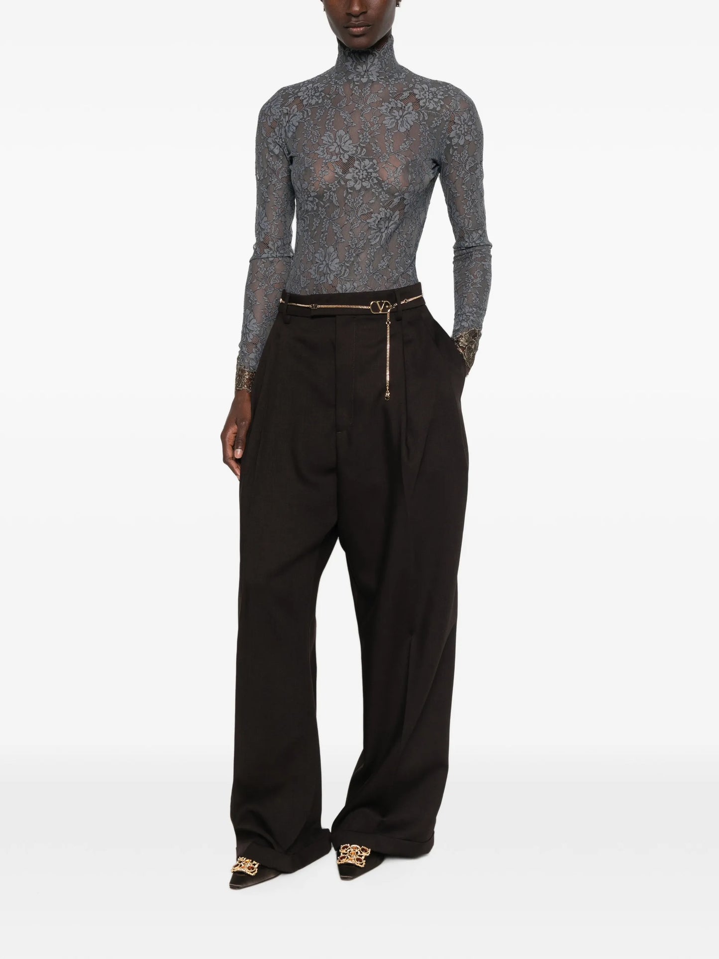 lace-detail long-sleeve bodysuit