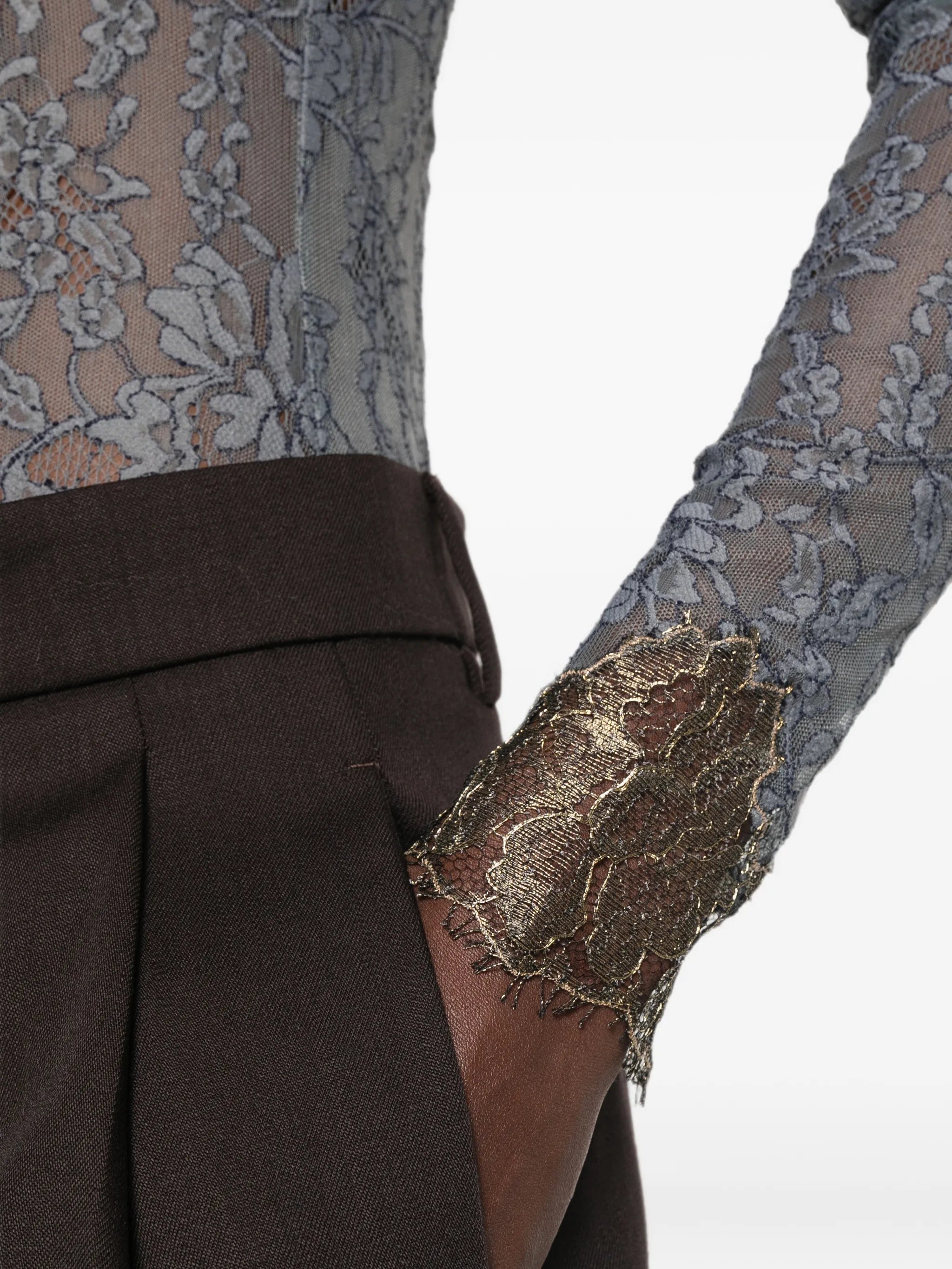 lace-detail long-sleeve bodysuit