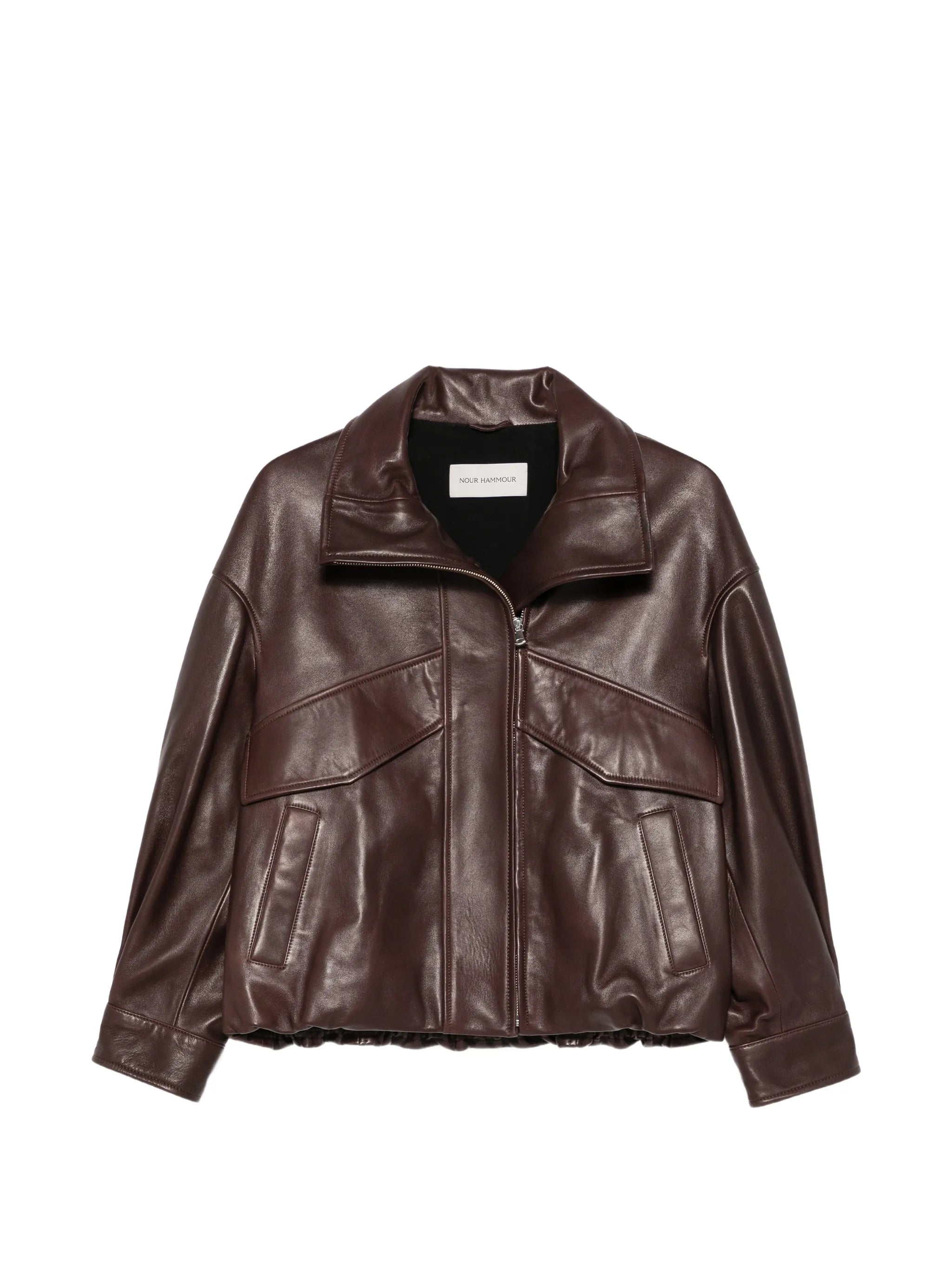 Roland leather bomber jacket