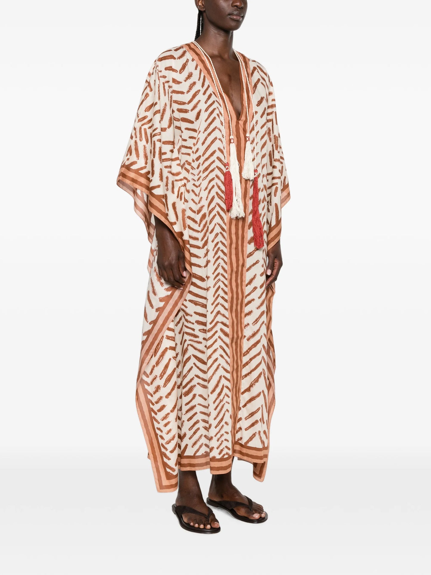 tassel-detail midi dress