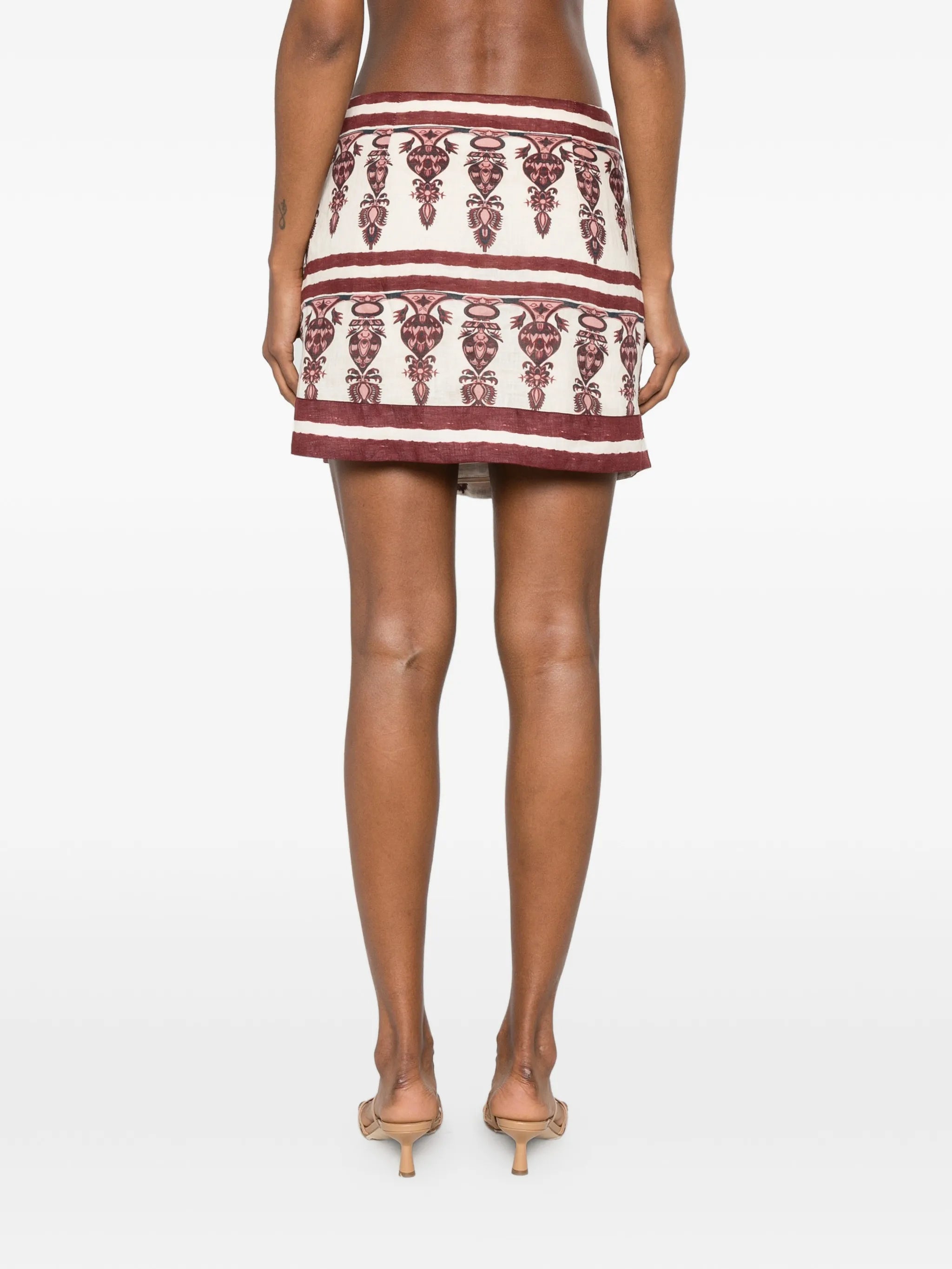 Roots pattern mini skirt