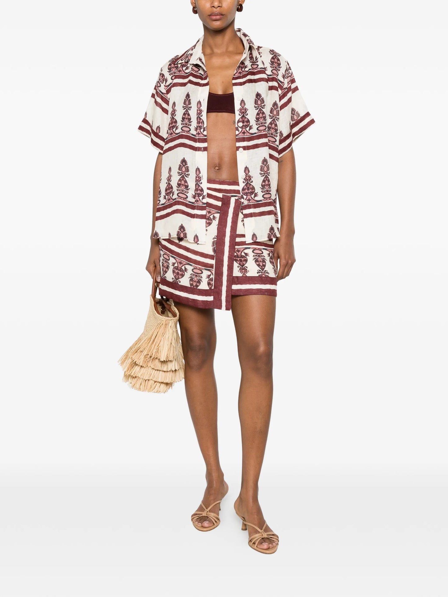 Roots pattern mini skirt