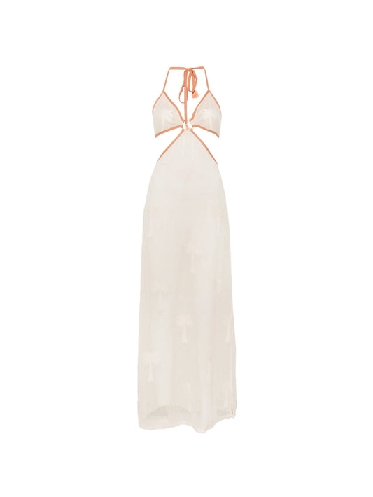 Ebb and Flow palm-tree maxi dress