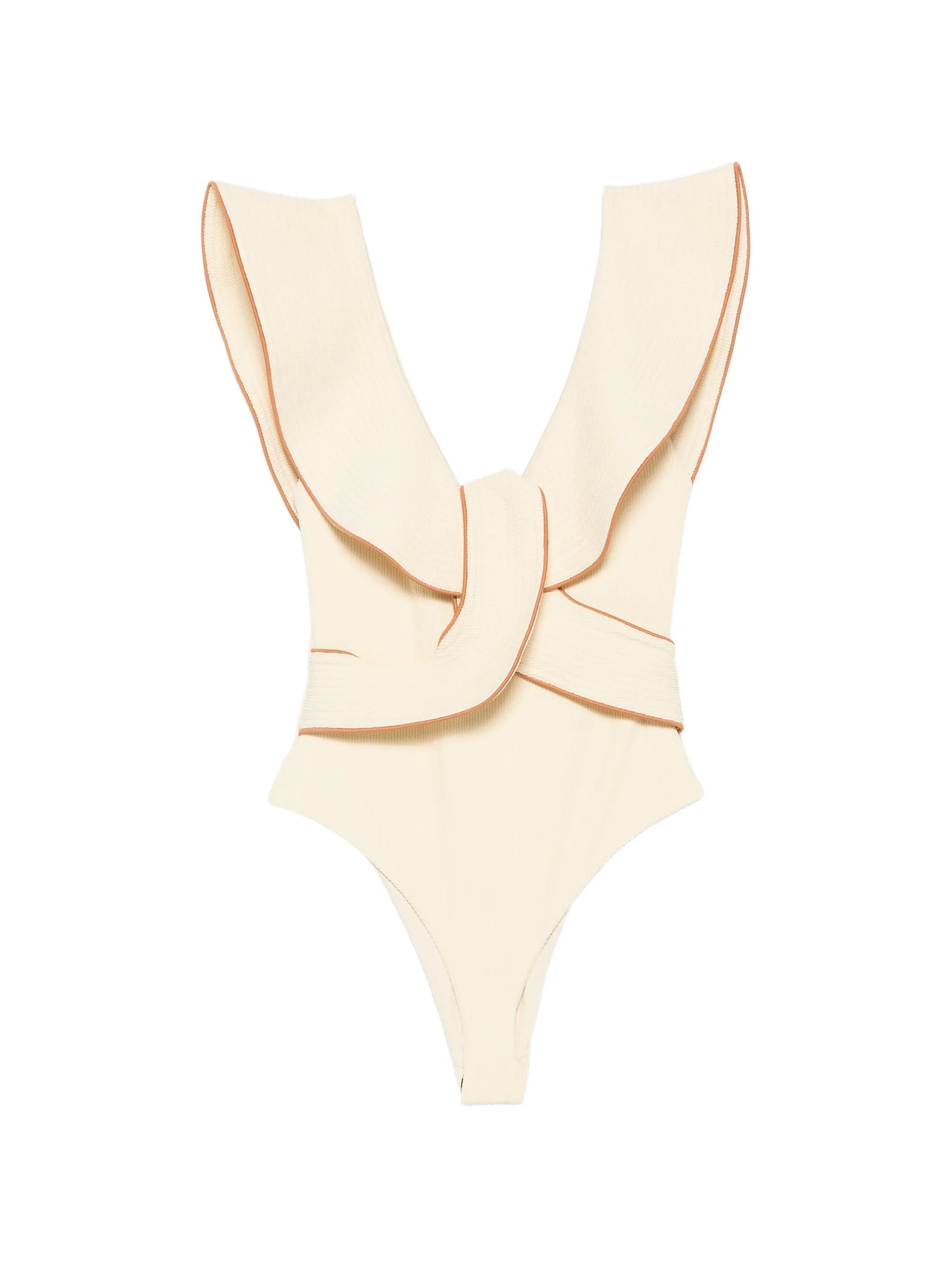 Crinkle ruffled-detail swimsuit