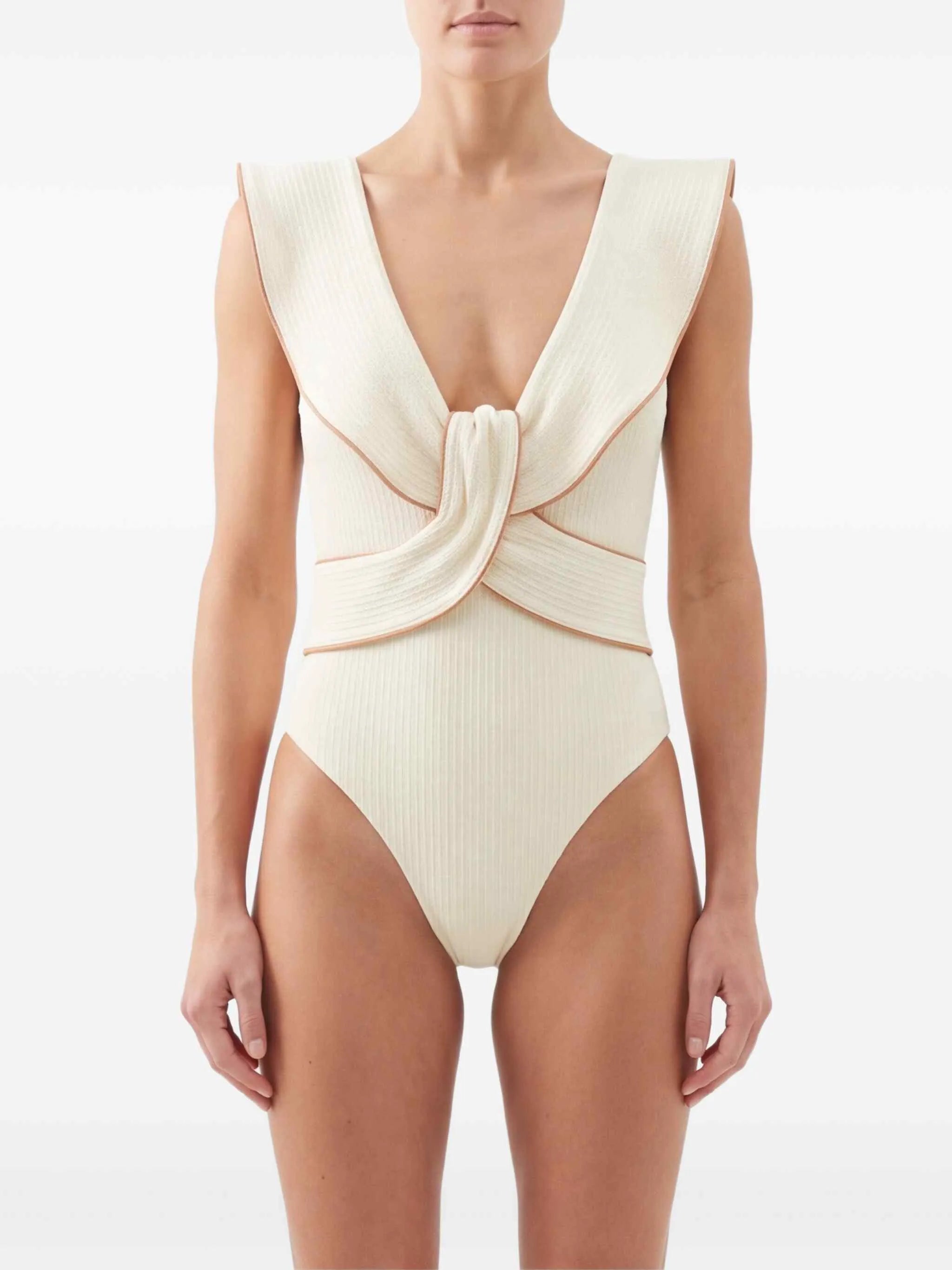 Beaches crinkle ruffled-detail swimsuit