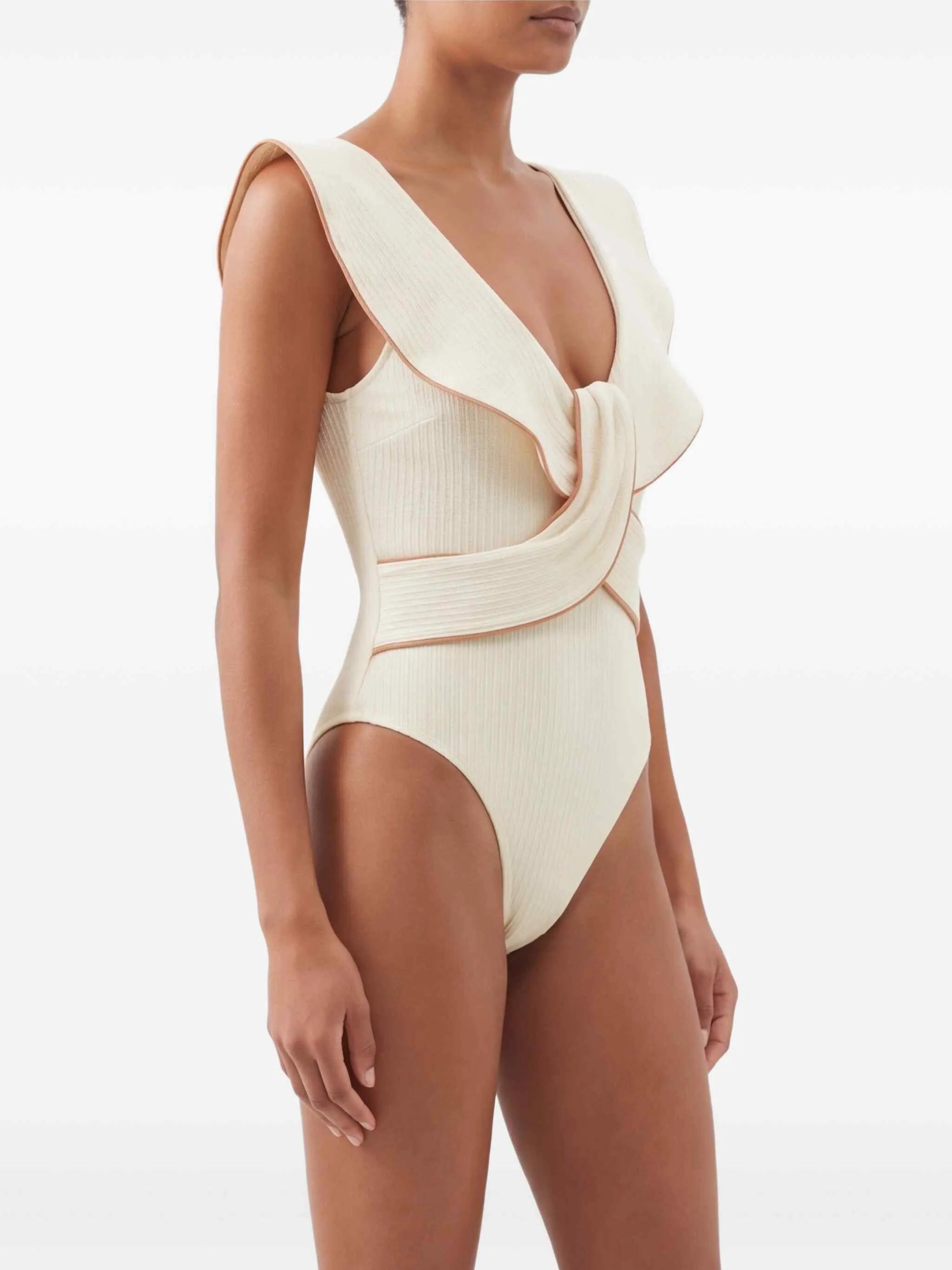 Beaches crinkle ruffled-detail swimsuit