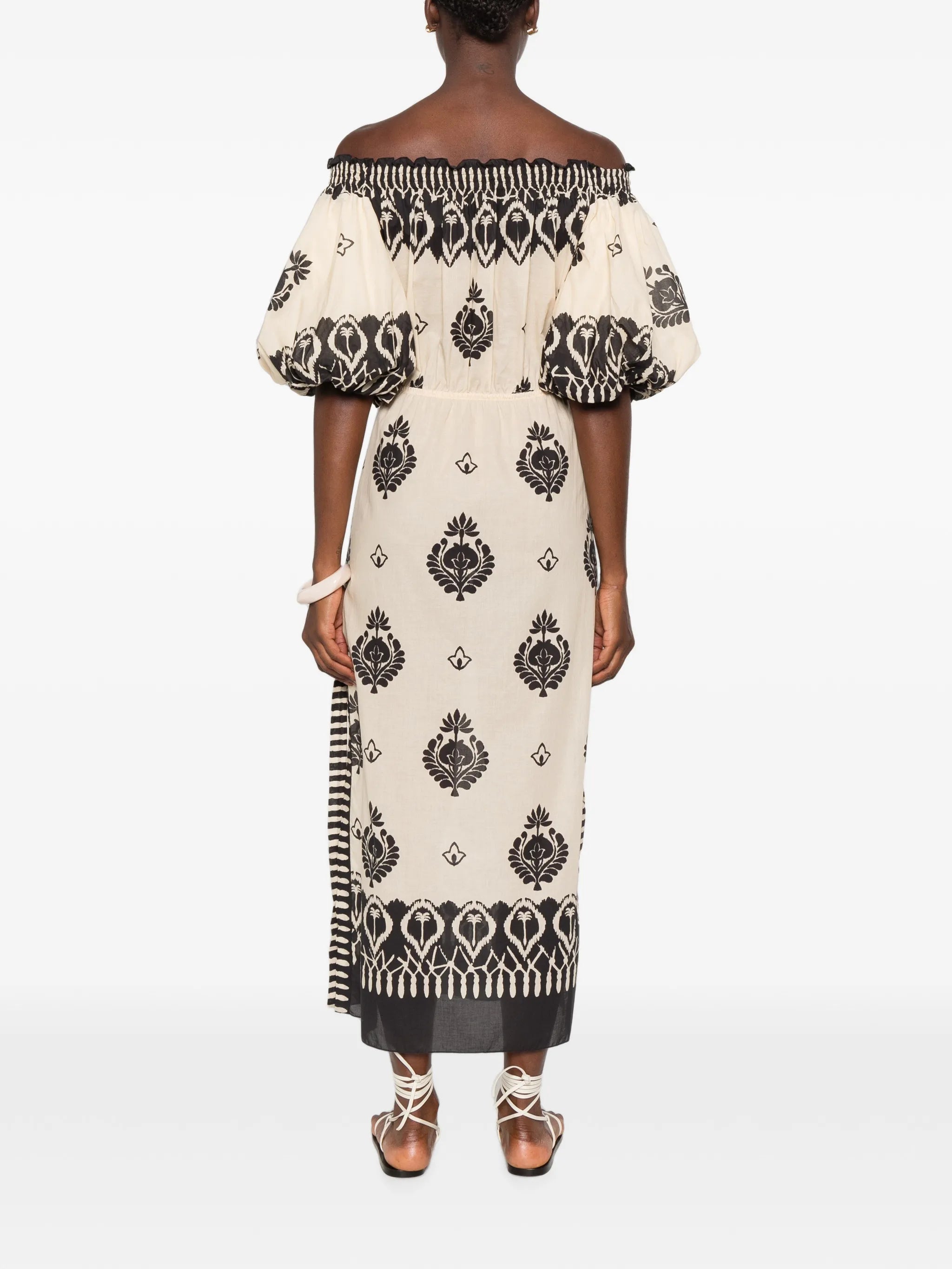 Harbor Hues off-shoulder midi dress