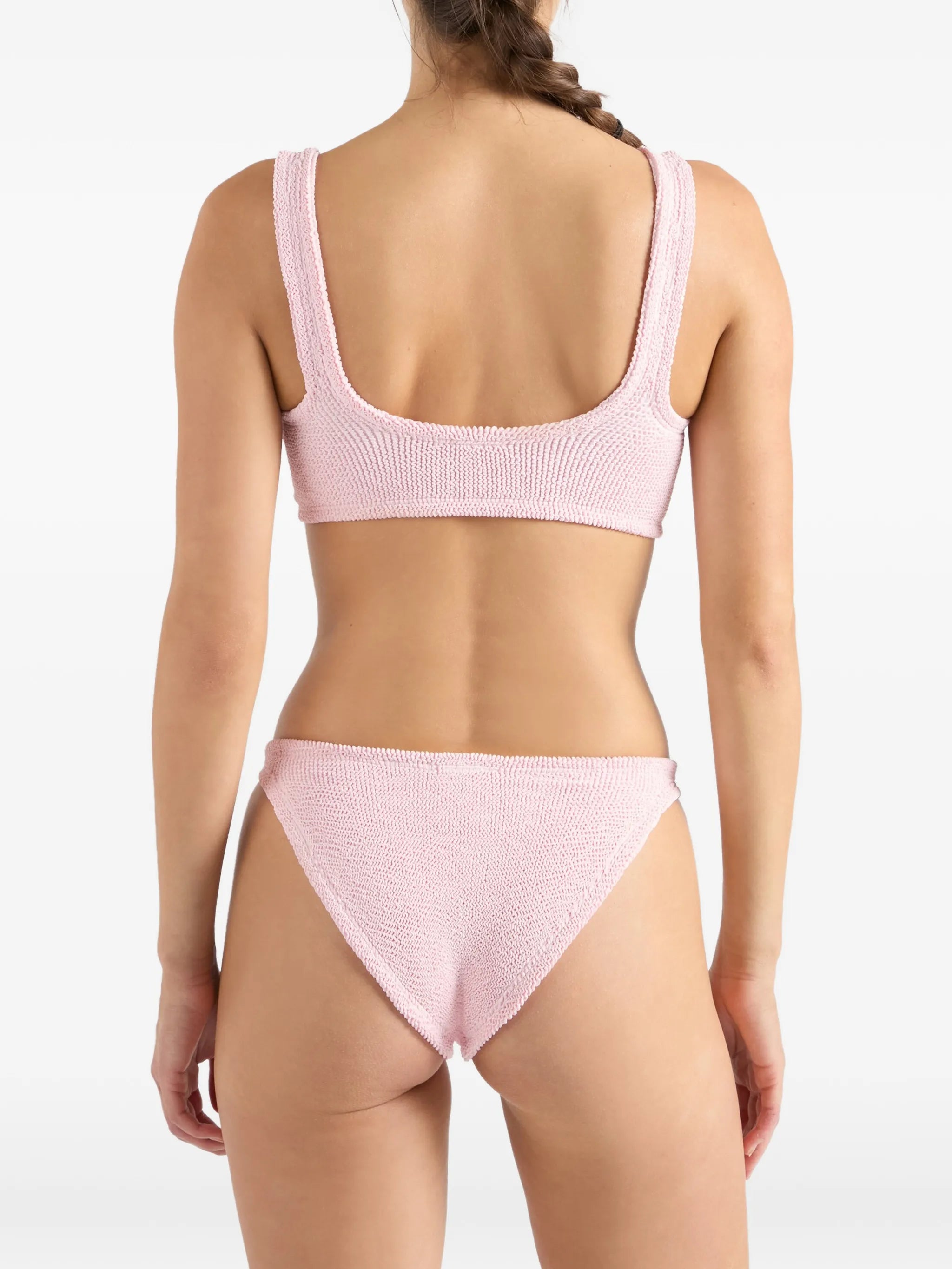 Julia ring-detail crinkle-effect bikini