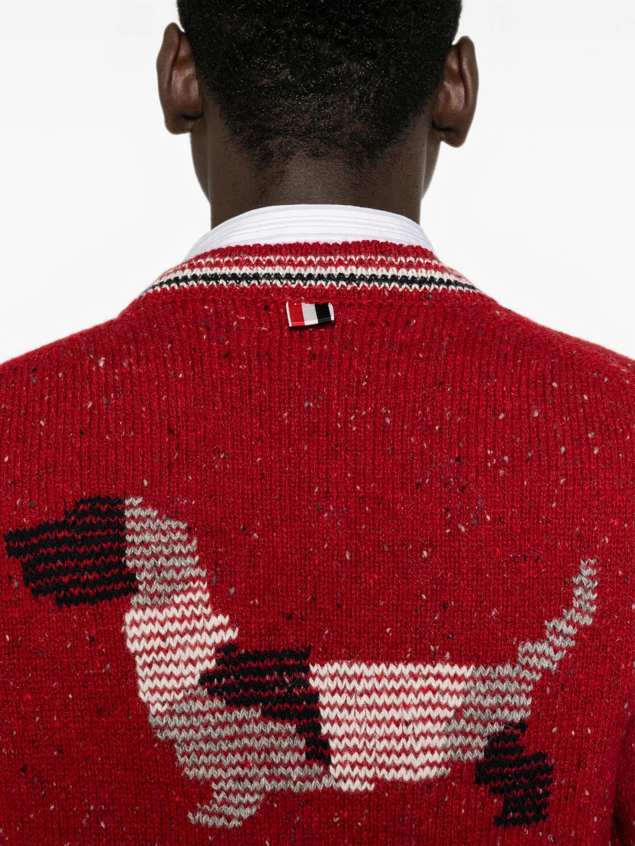 Donegal Hector Intarsia Patchwork cardigan