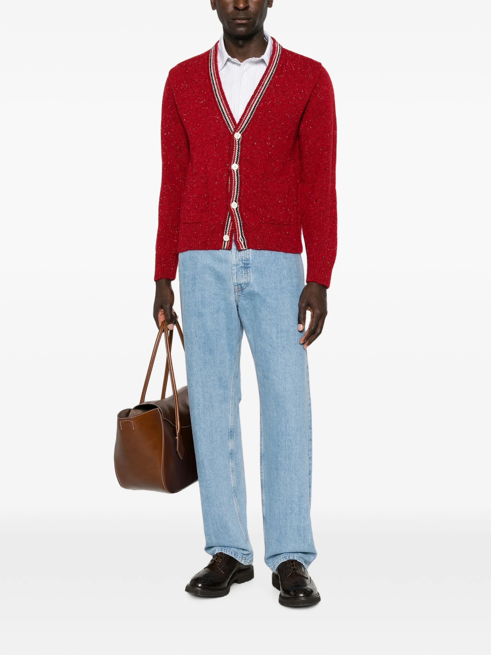 Donegal Hector Intarsia Patchwork cardigan