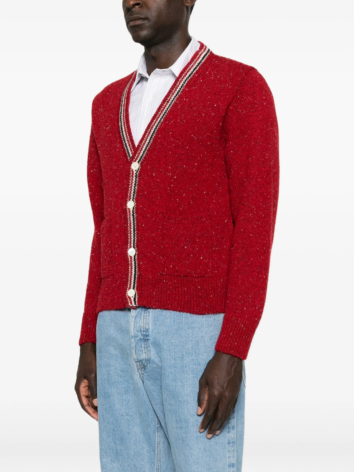 Donegal Hector Intarsia Patchwork cardigan