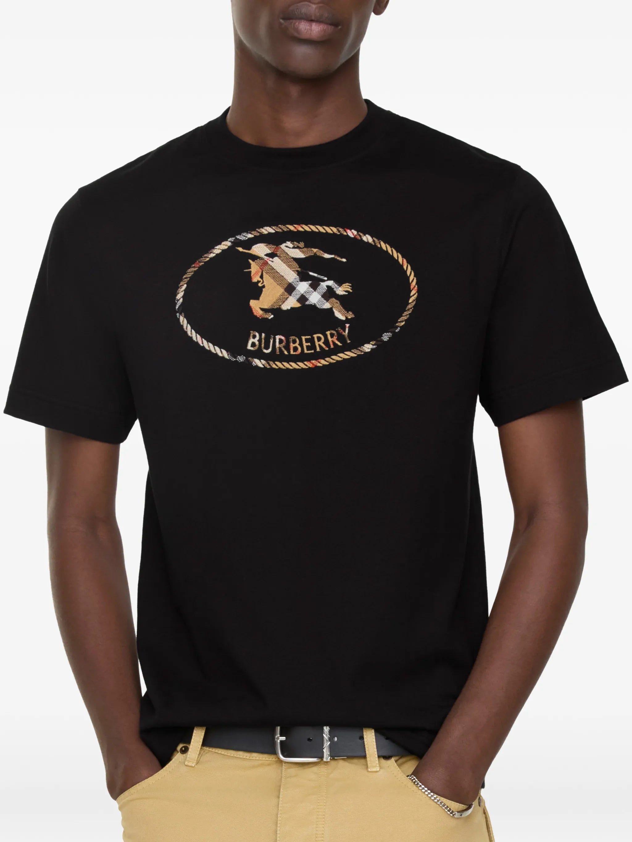 Check Knight stamp cotton T-shirt