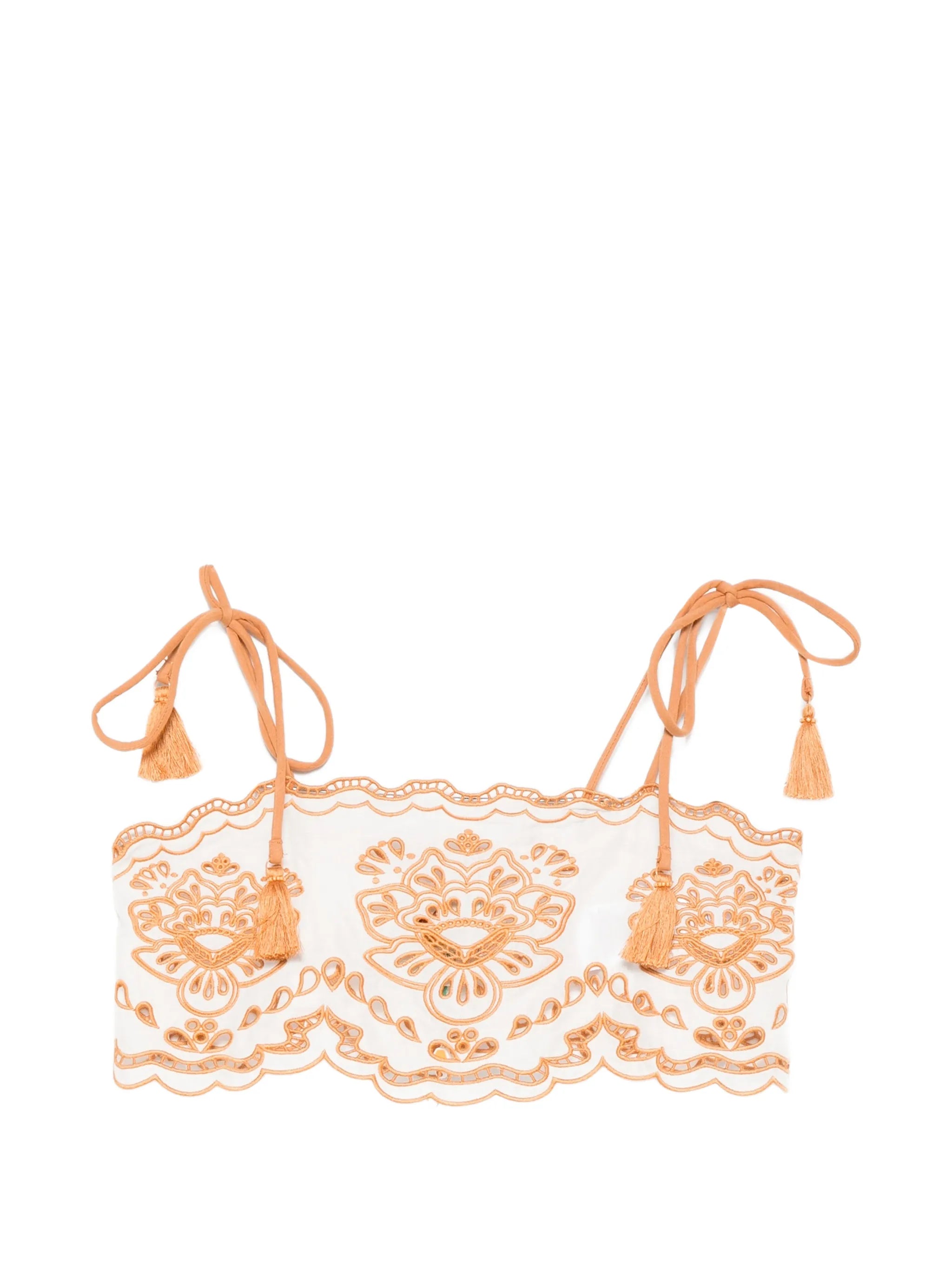 Tropi embroidered tassel-detail top