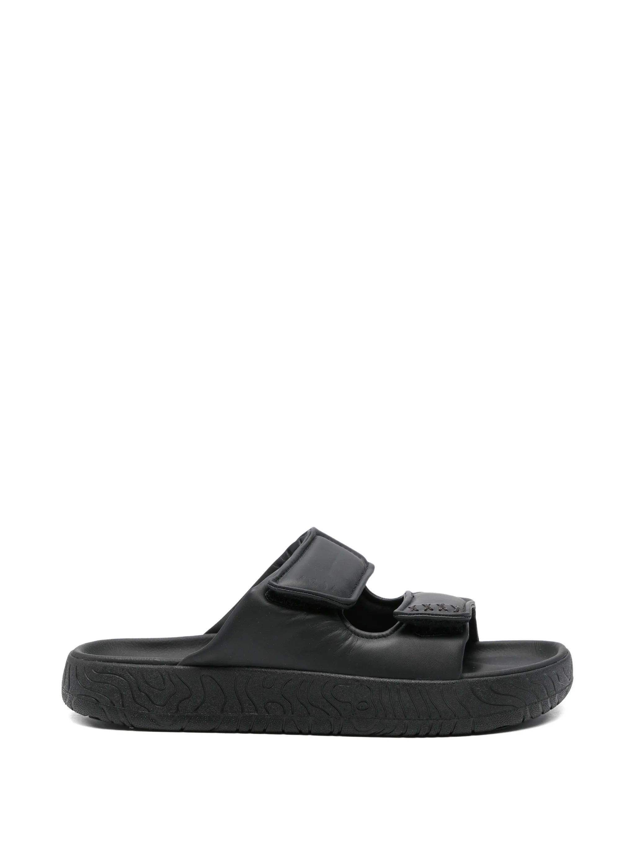 Etna bold leather full black slides