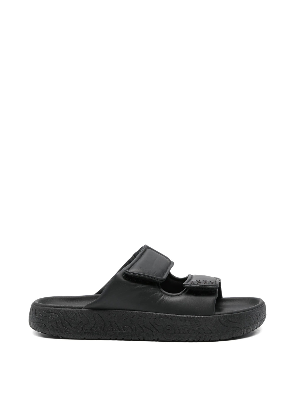 Etna bold leather full black slides