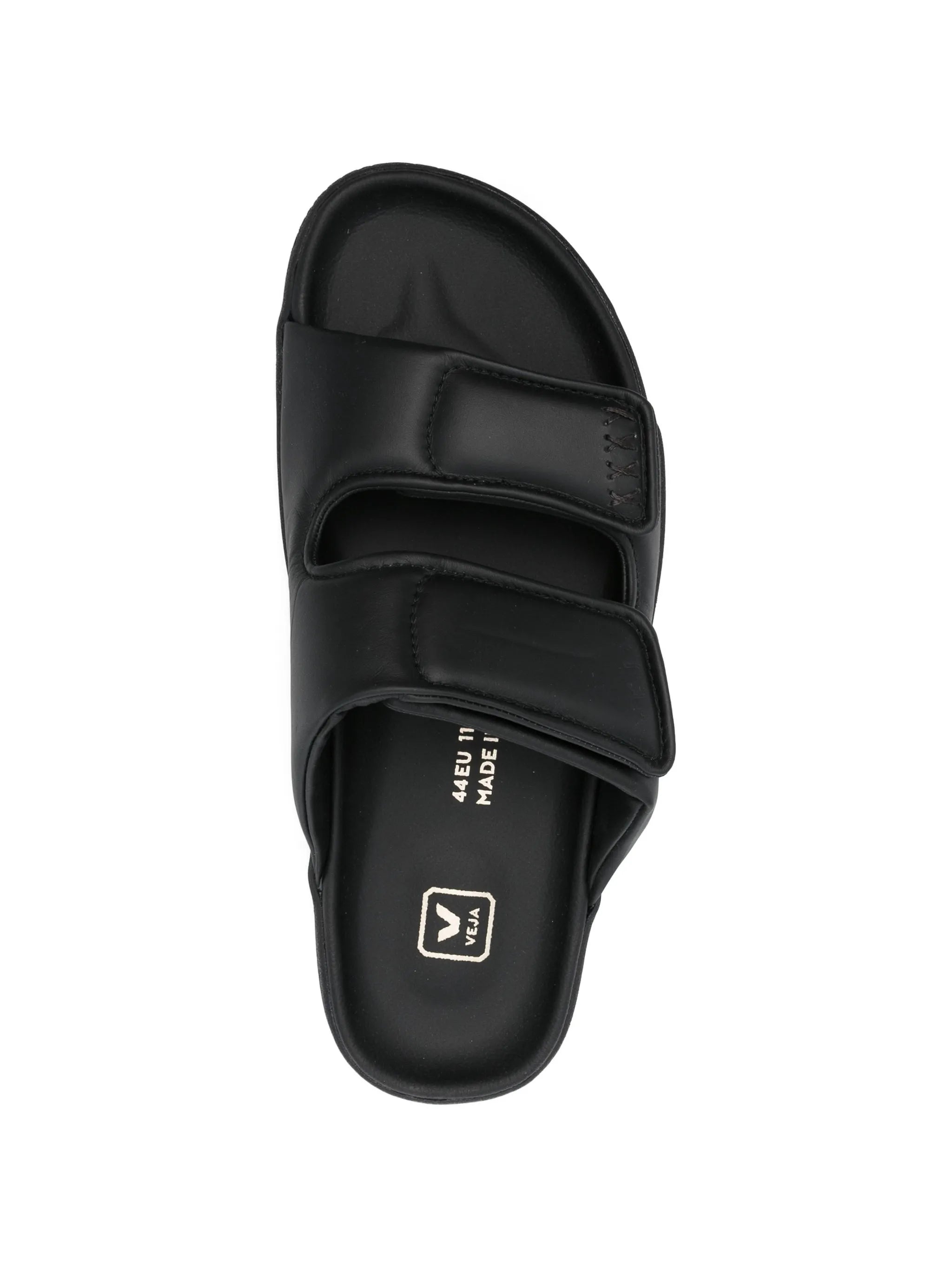 Etna bold leather full black slides