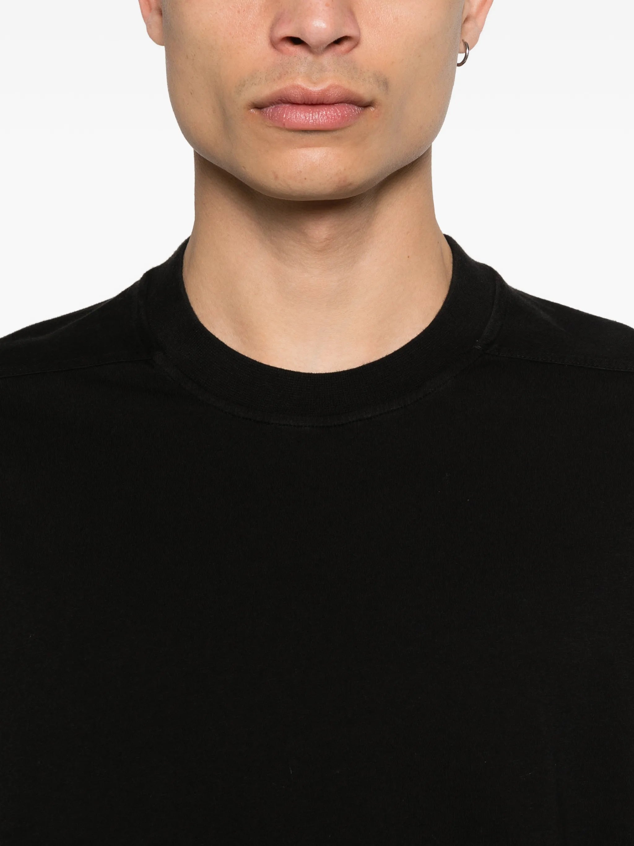 Temple crewneck sweat in black cotton gauze jersey