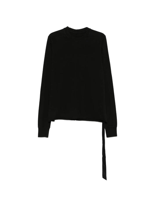 Temple crewneck sweat in black cotton gauze jersey