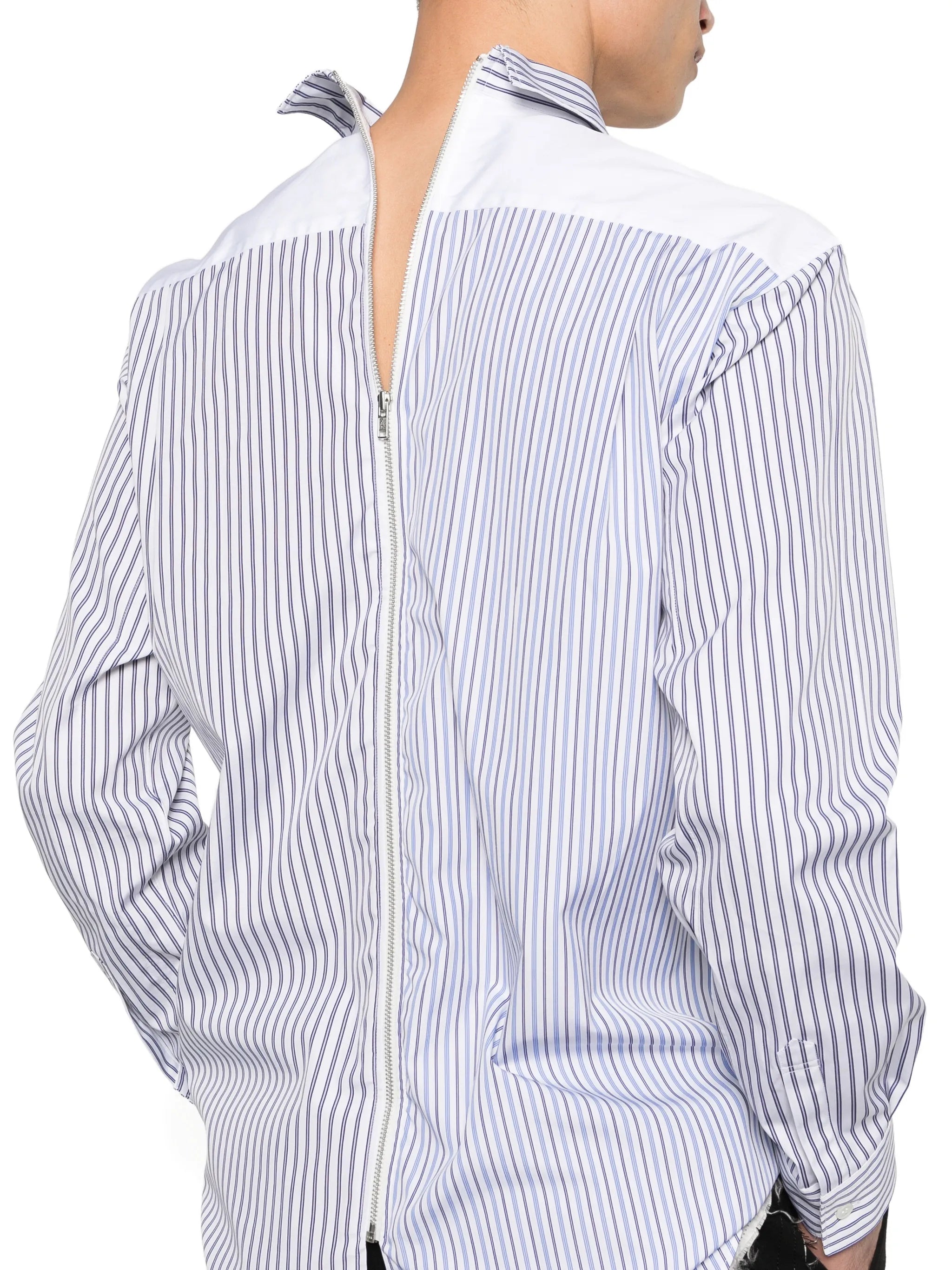 striped zip shirt