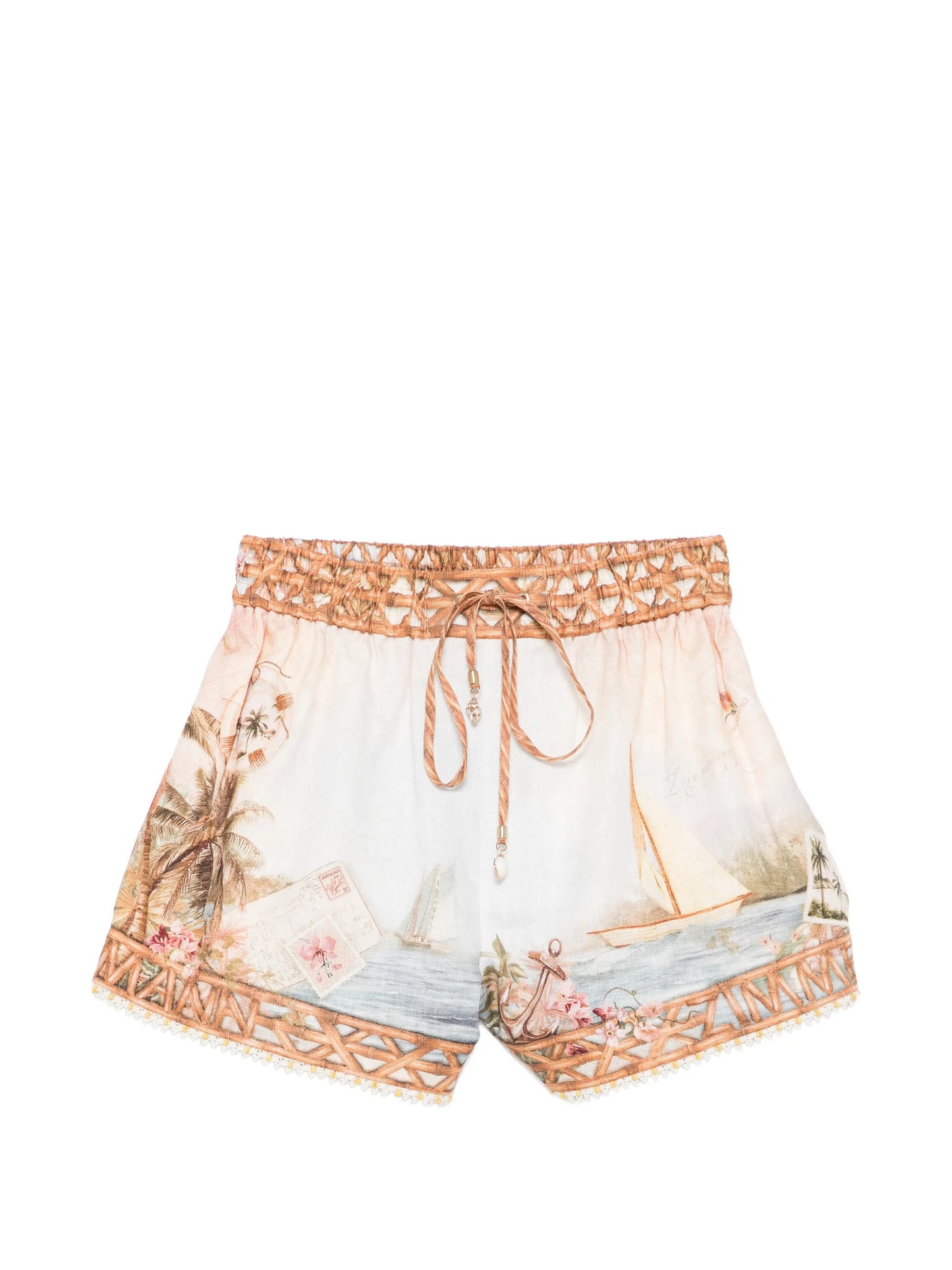 Mahon island map linen shorts