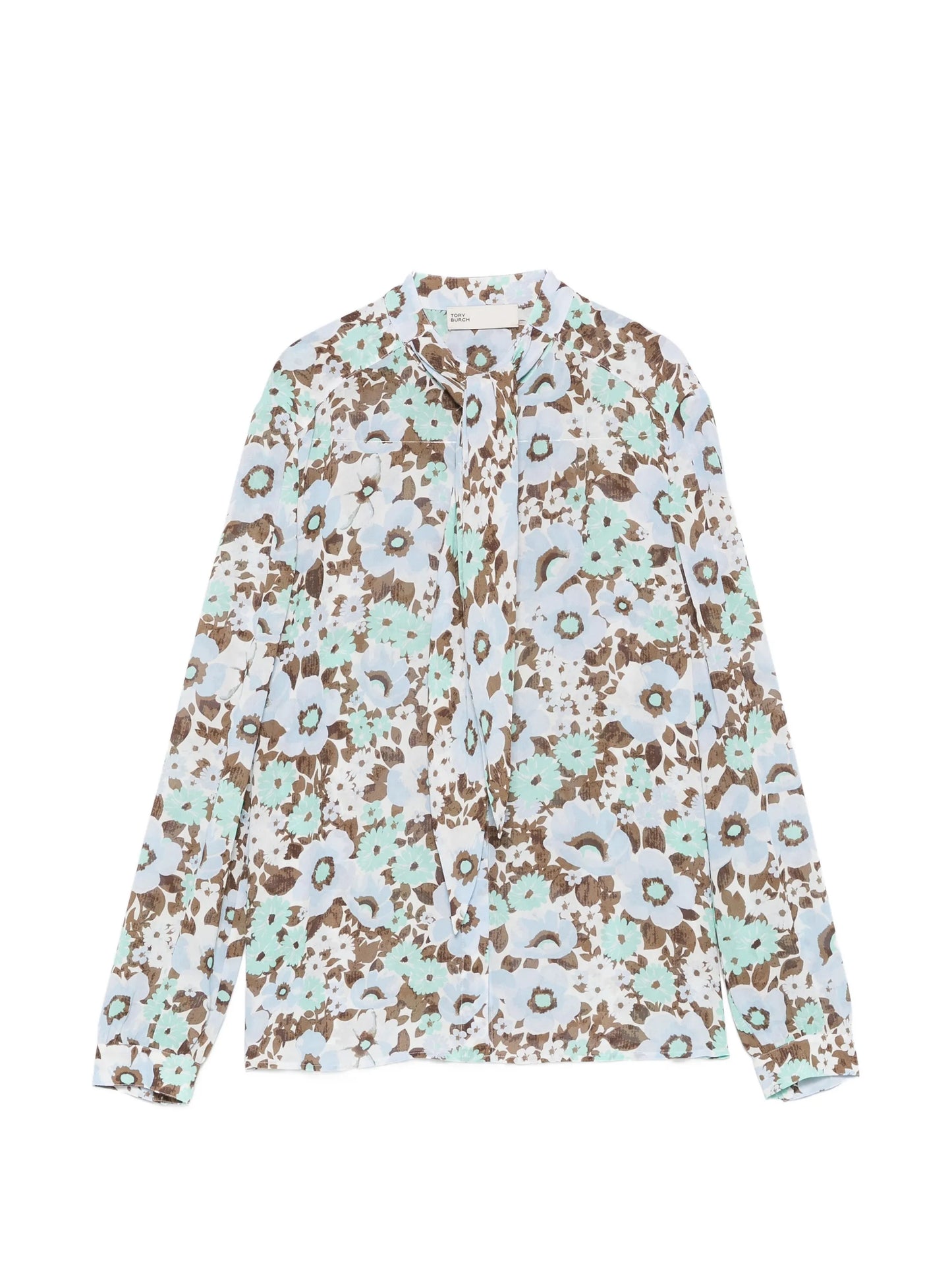 floral-print pussy-bow blouse