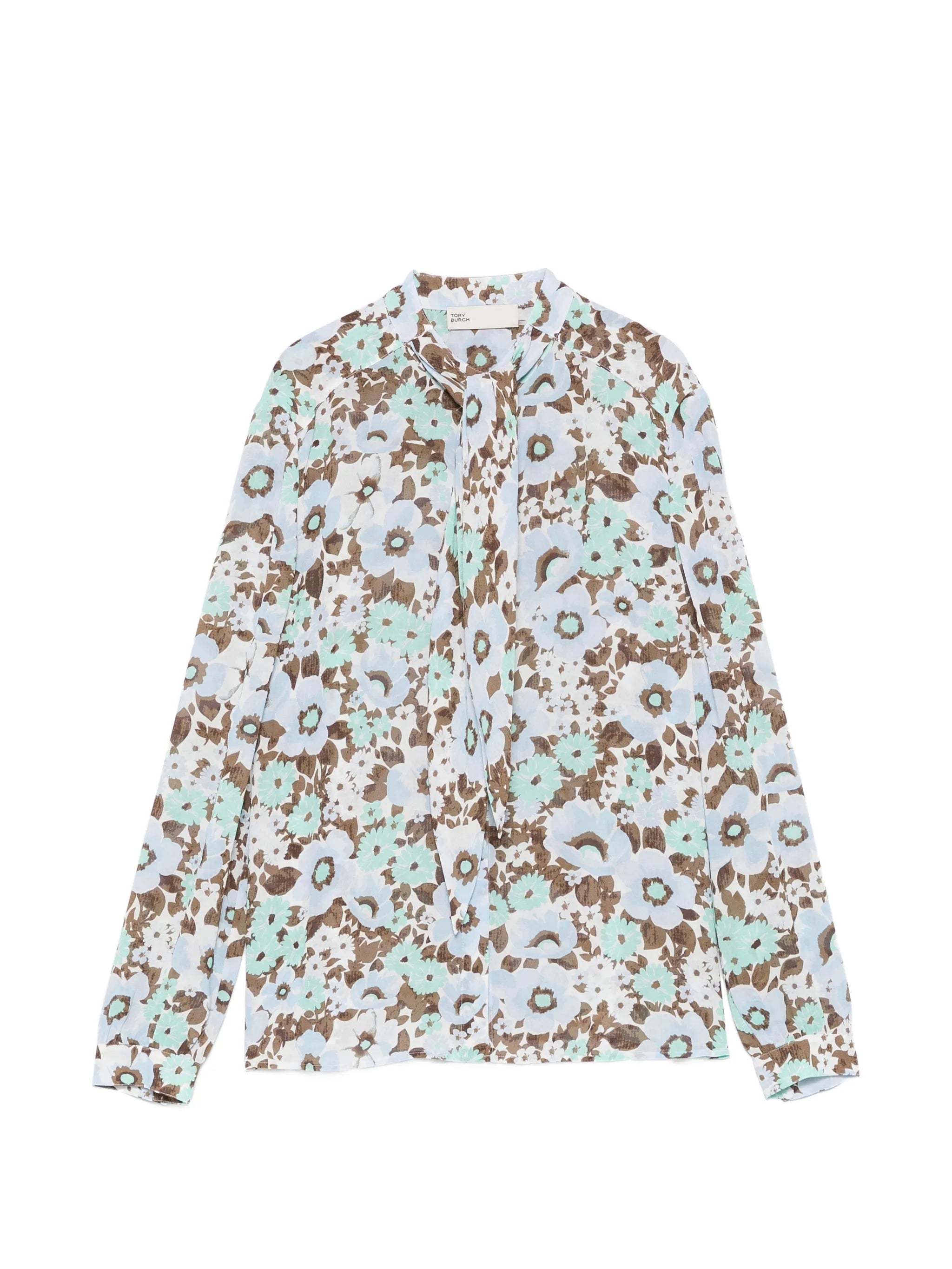 floral-print pussy-bow blouse