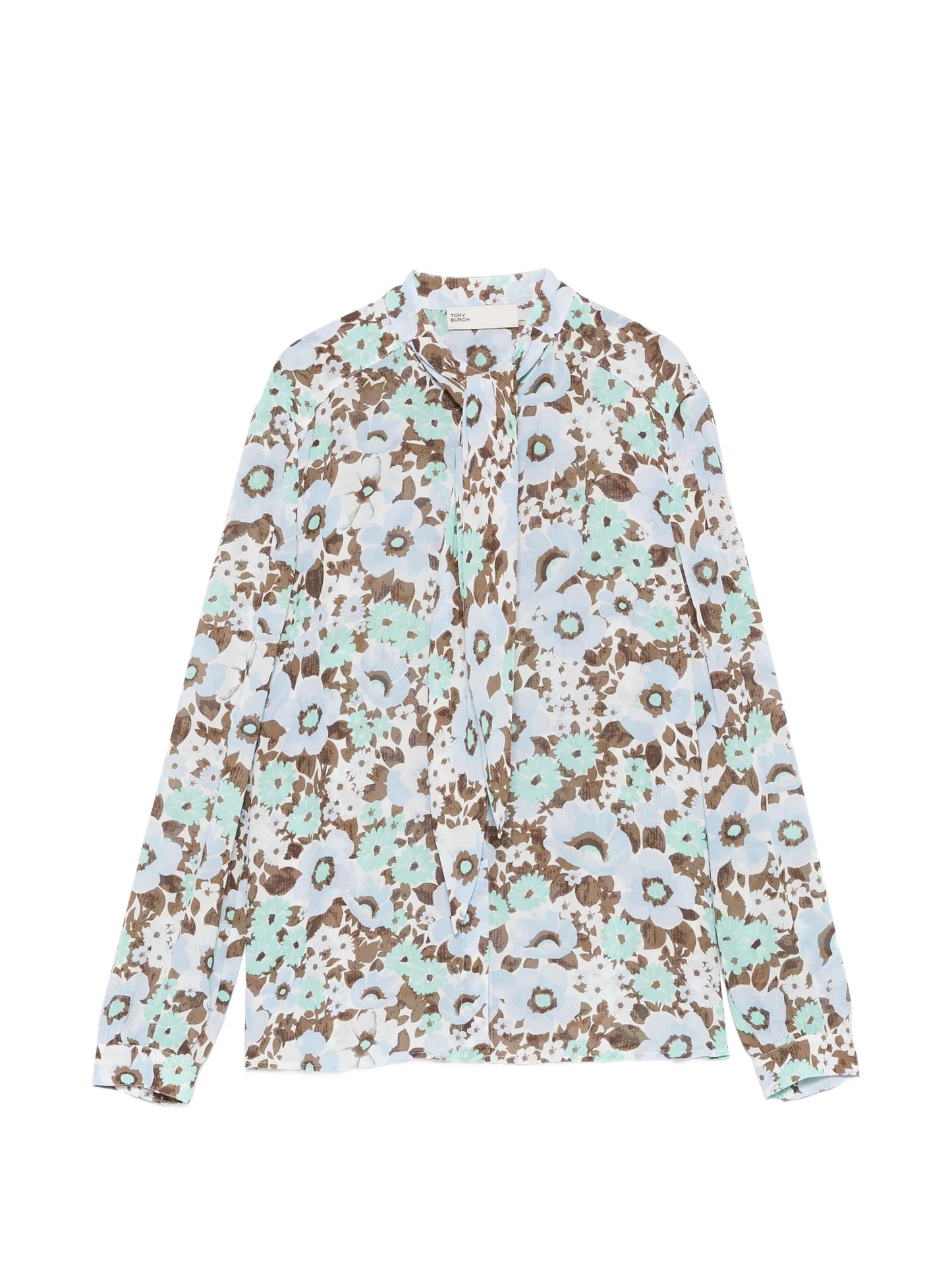 floral-print pussy-bow blouse