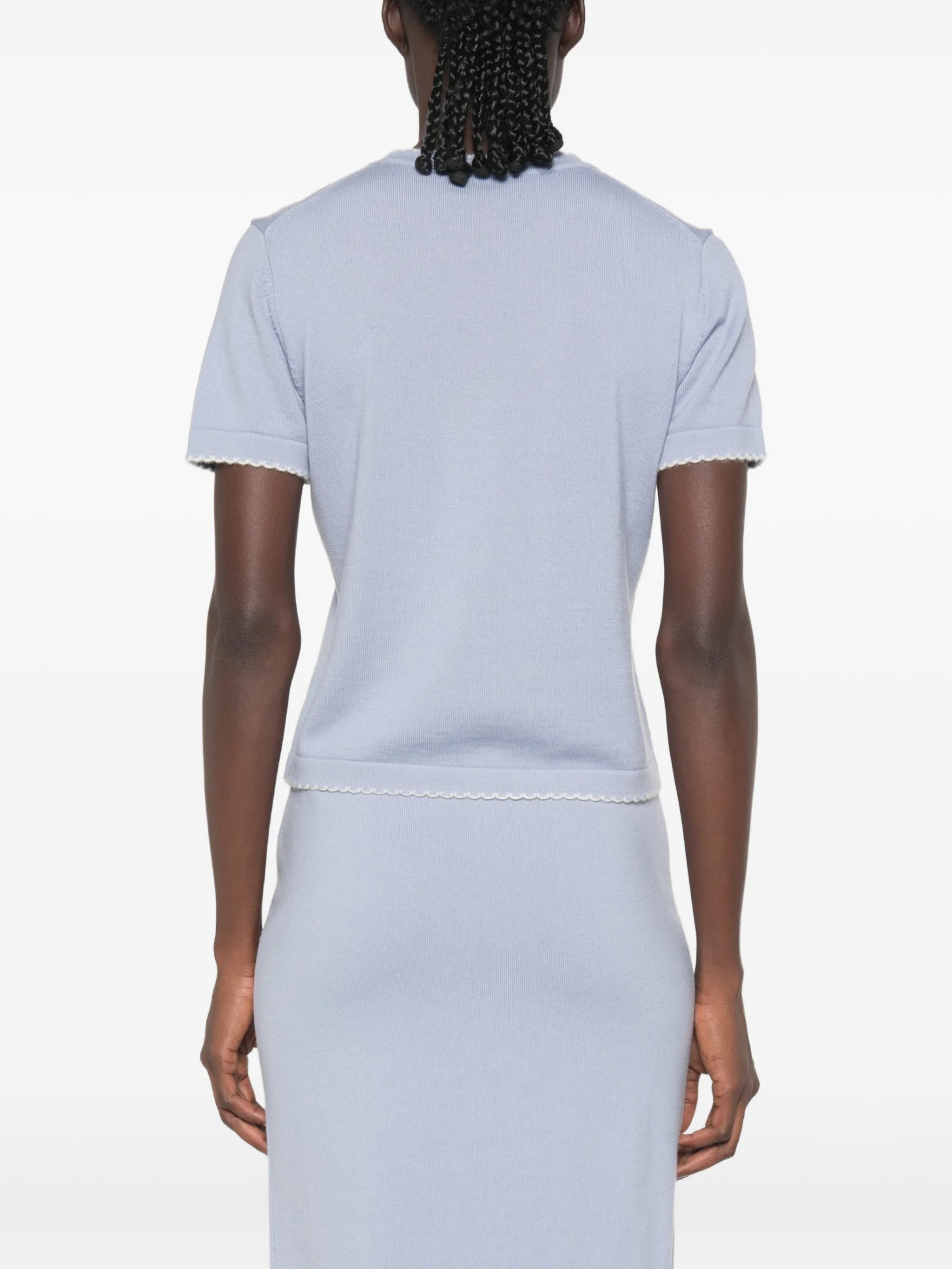 scalloped wool top