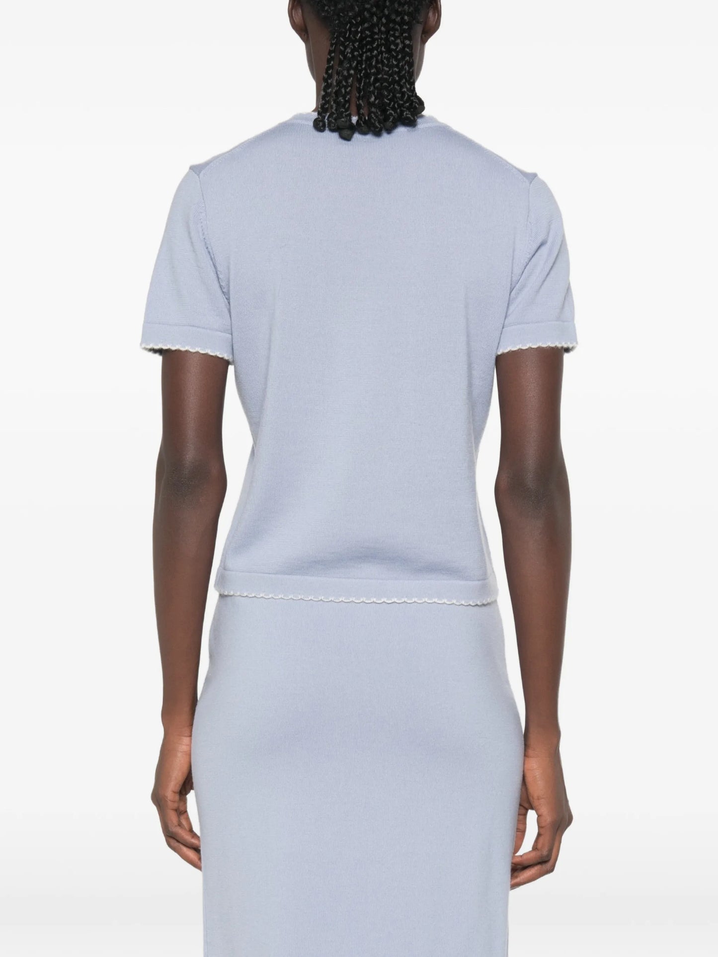 scalloped wool top