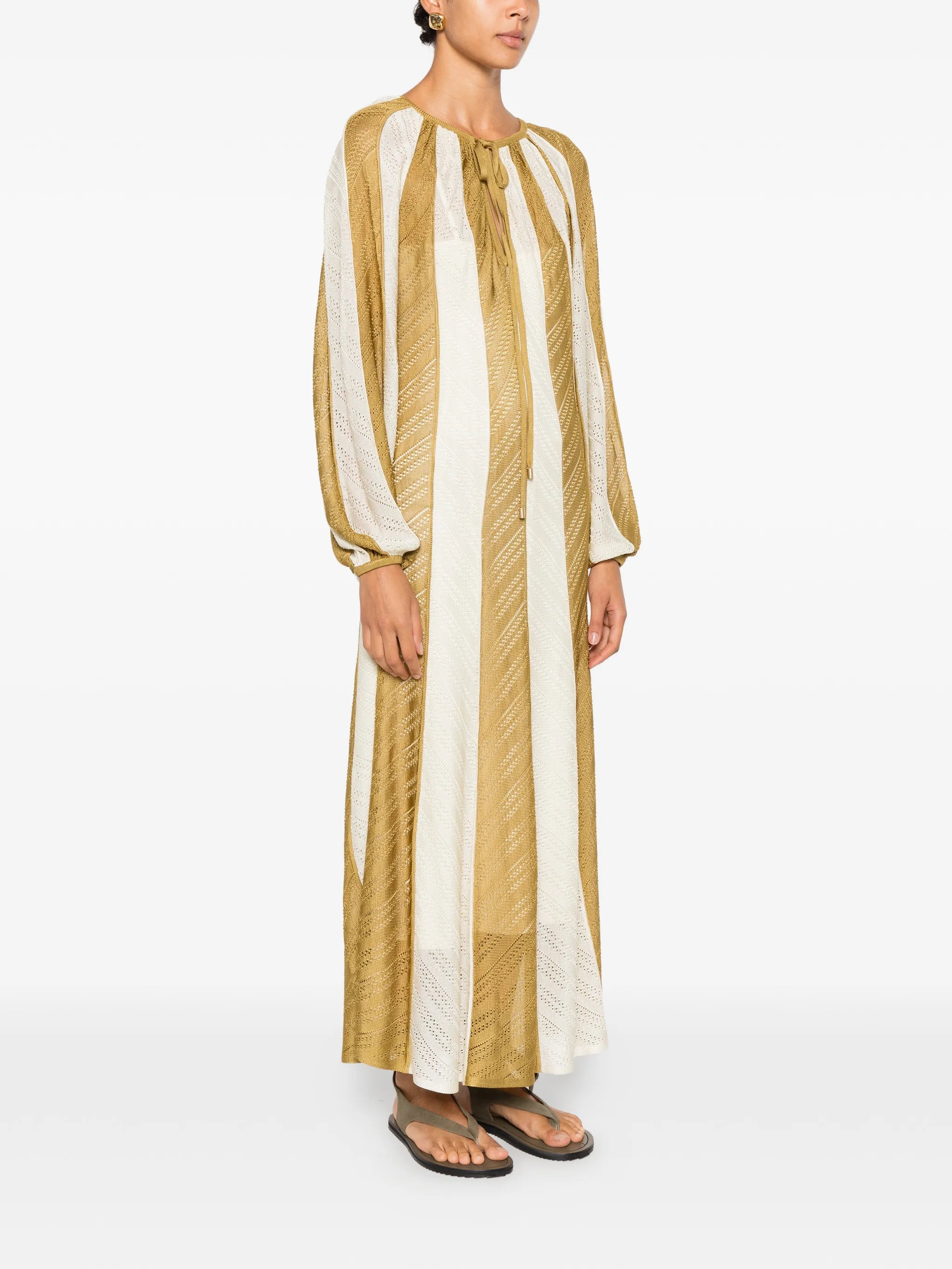 Mahon Splice long-sleeve striped maxi dress