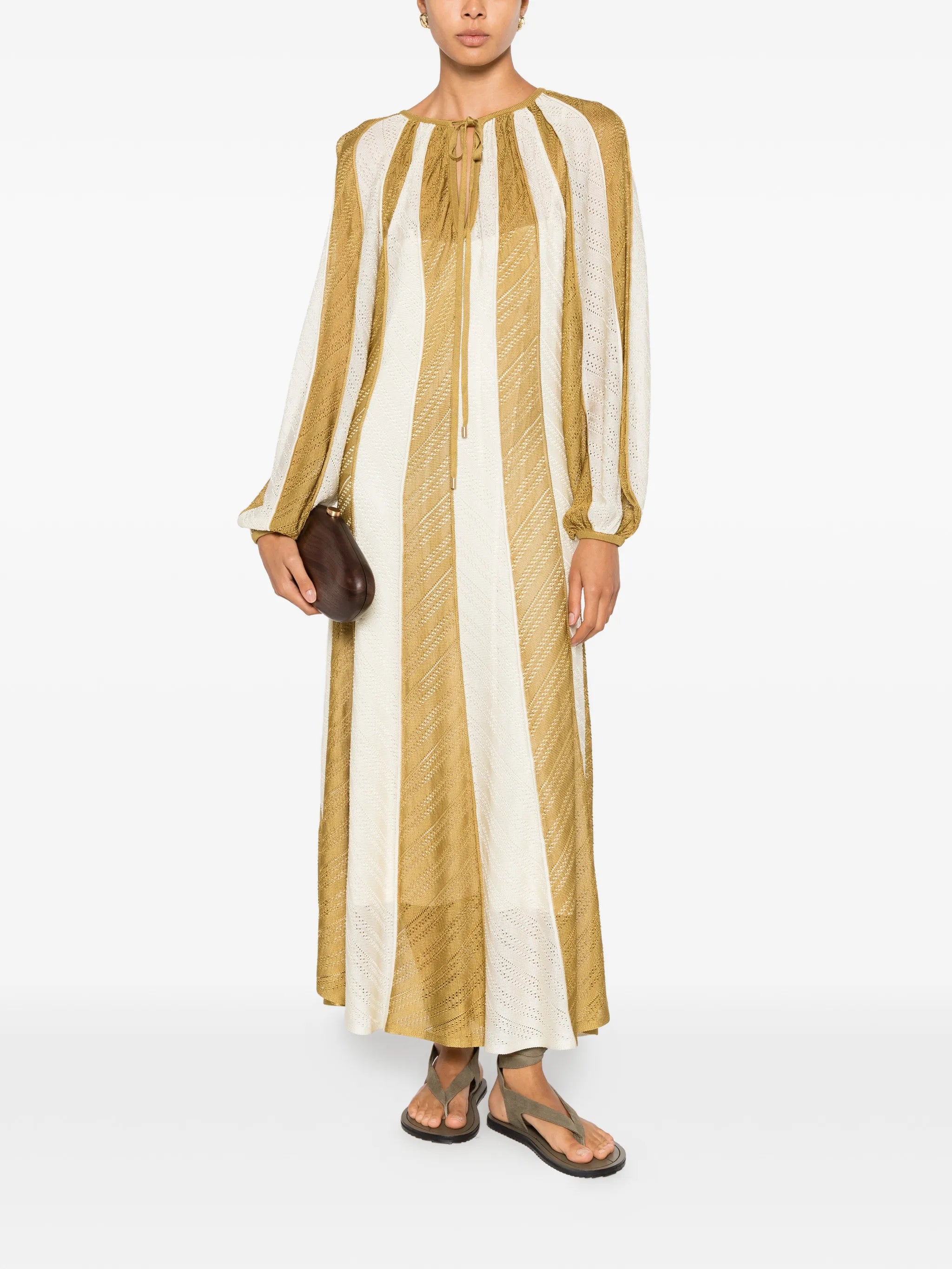 Mahon Splice long-sleeve striped maxi dress
